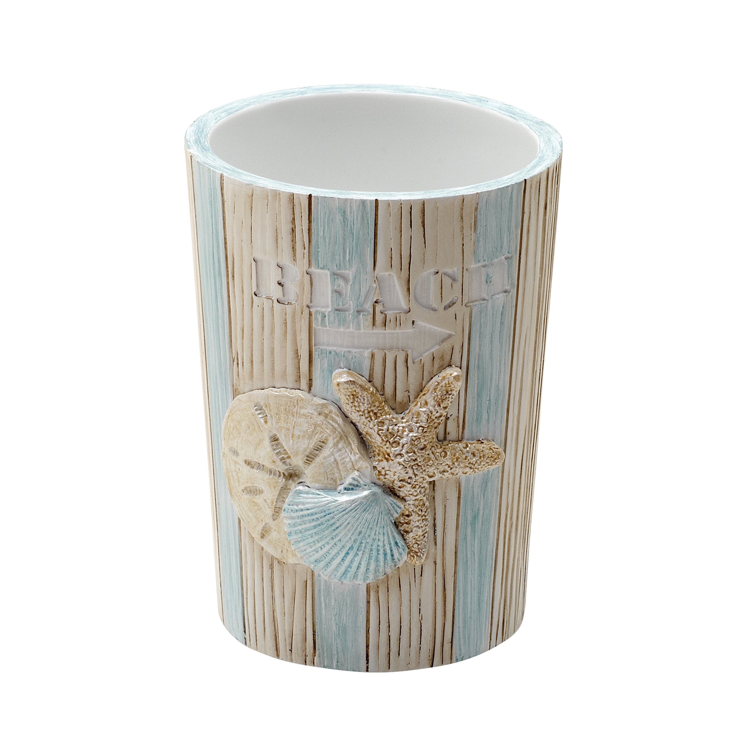 Zenna Home Seaside Serenity Tumbler, 1 Count (Pack Of 1), Brown, Blue, White