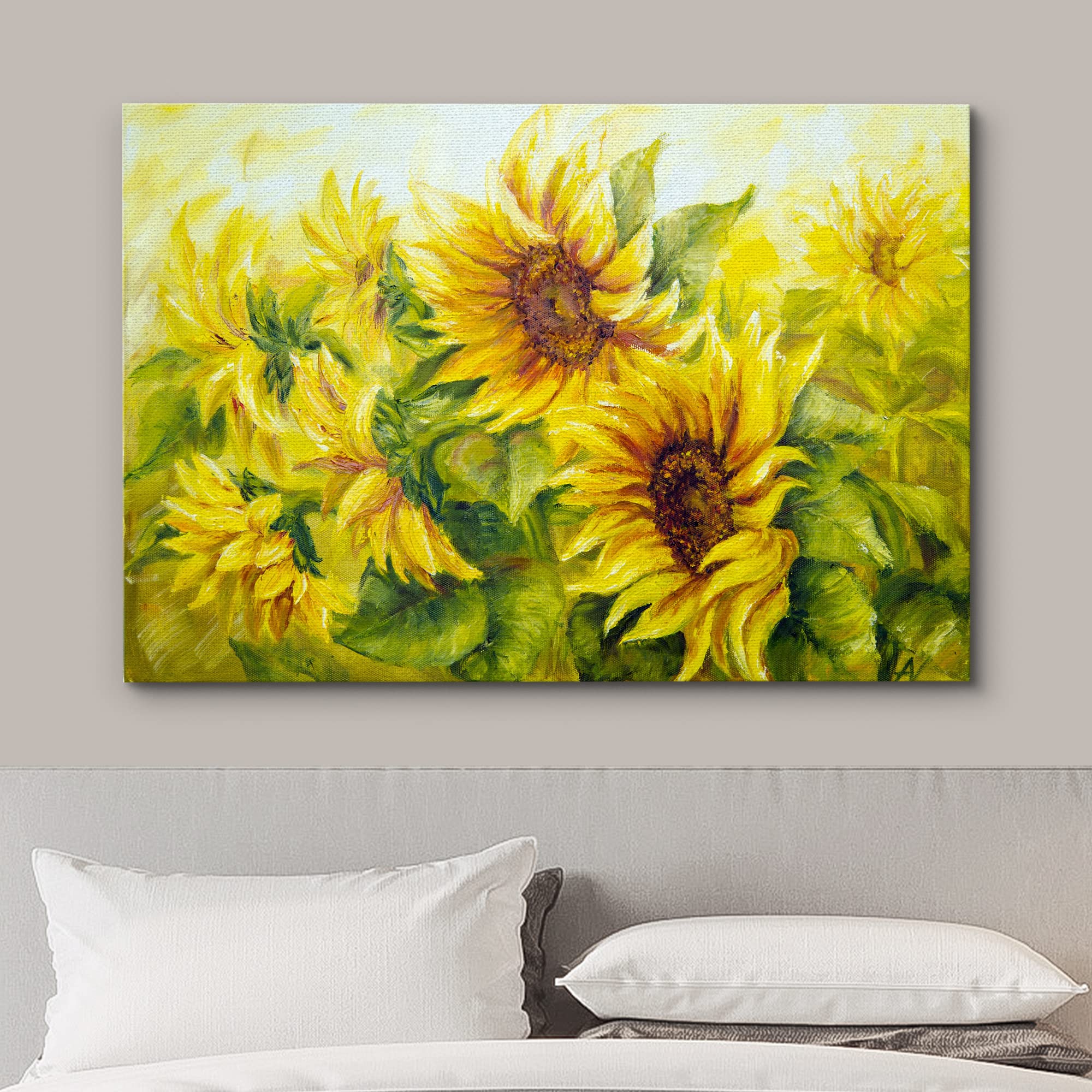 Canvas Wall Art - Giclee Print Home Decoration (16'' X 24'', Sunflower)