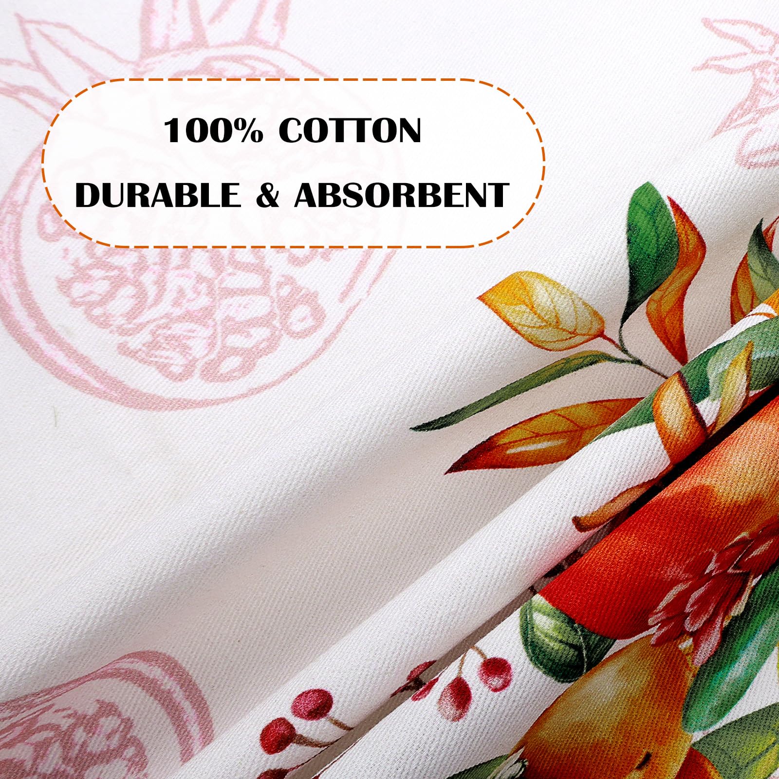 Arquiel Spring Summer Fruit Kitchen Towel 100% Cotton Quick Dry Dish Towels 20 X 27.5Inch, Dishcloth Tea Towels For Housewarming