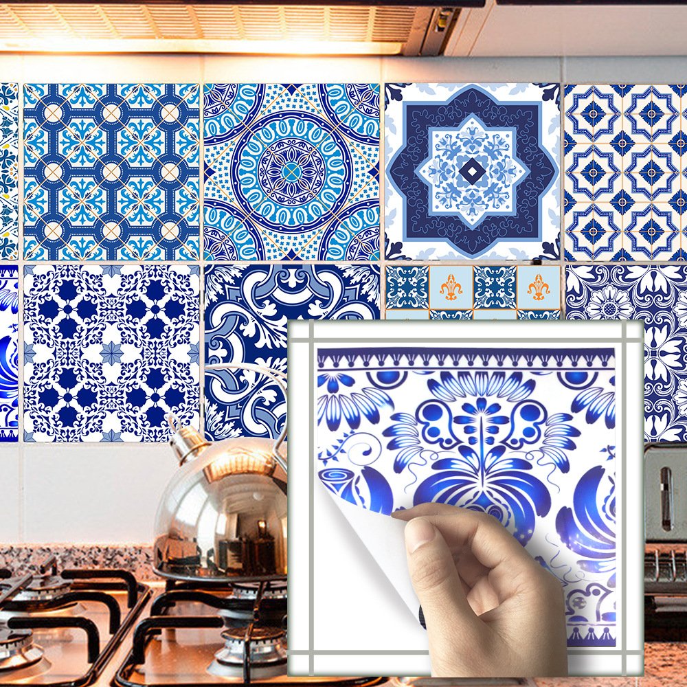 Ailegou Waterproof Vinyl Wall Tiles Sticker For Home Decor, Self-Adhesive Peel And Stick Backsplash Tile Decals For Kitchen Bath