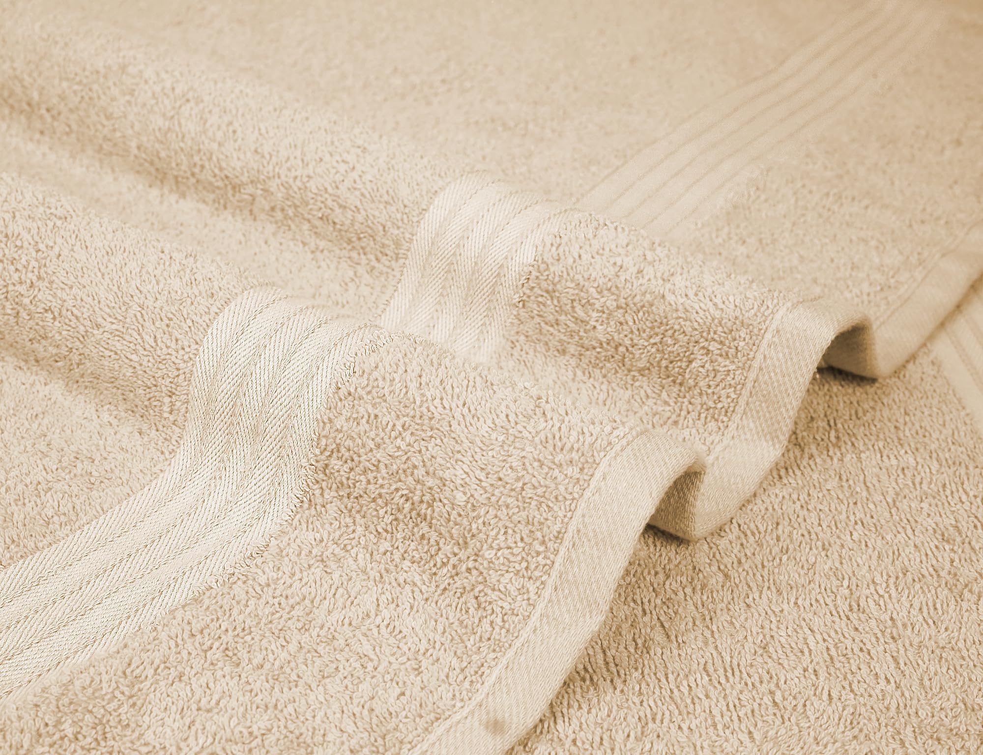 Textila 100% Cotton Bath Sheet Towels - Jumbo Size 35X70 Inches, Ultra Soft And Absorbent, (2 Pack - Beige) Luxury Oversized Tow