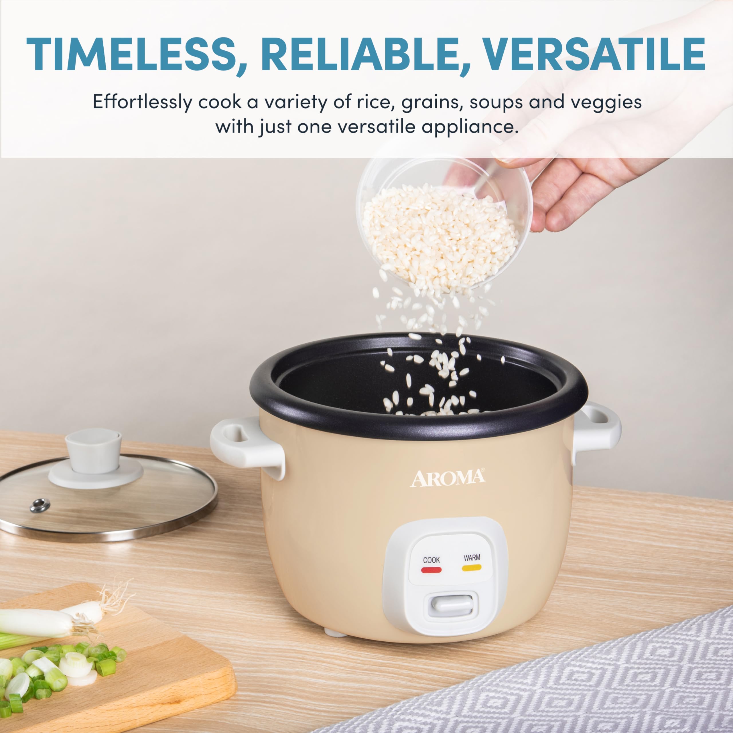 AROMA Mini Rice Cooker, 2-Cup (Uncooked) / 4-Cup (Cooked), Grain Cooker, Soup Maker, Oatmeal Cooker, Auto Keep Warm, 1 Qt, Milk