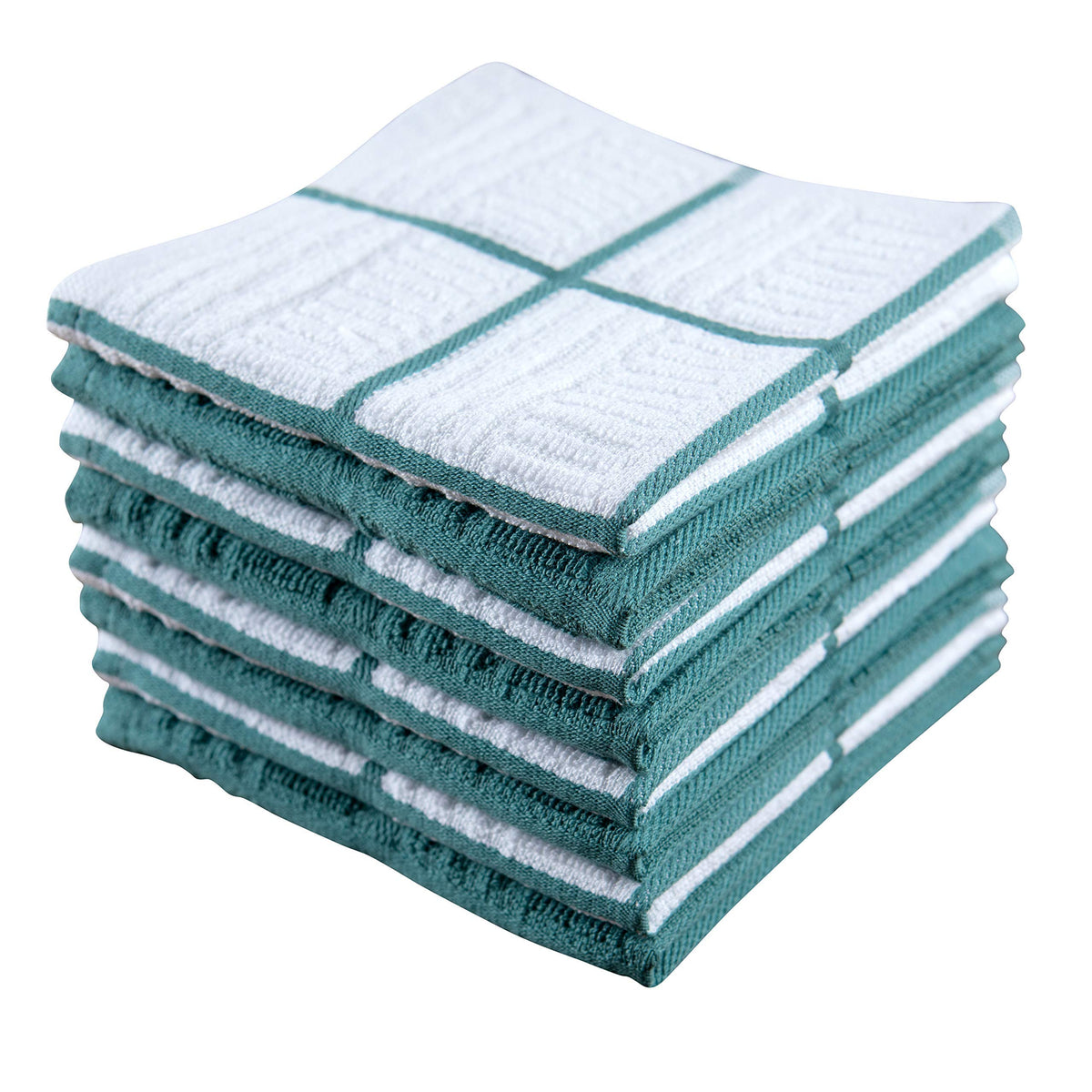 Kitchen Towels Dishcloths 100% Cotton, Set Of 8, Blue And White Dish Cloth Towels, Tea Towels, Reusable And Absorbent Cleaning C