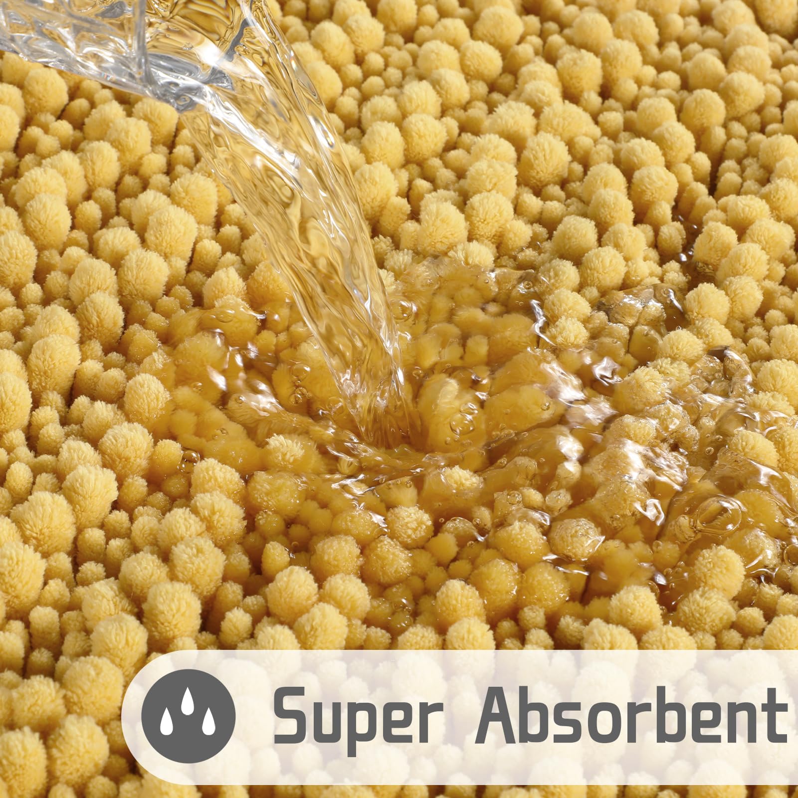 Yimobra Bath Rug Mat, 32 X 20, Soft Shaggy Chenille Bathroom Rugs, Large Size, Super Absorbent & Thick, Non-Slip, Machine Washab