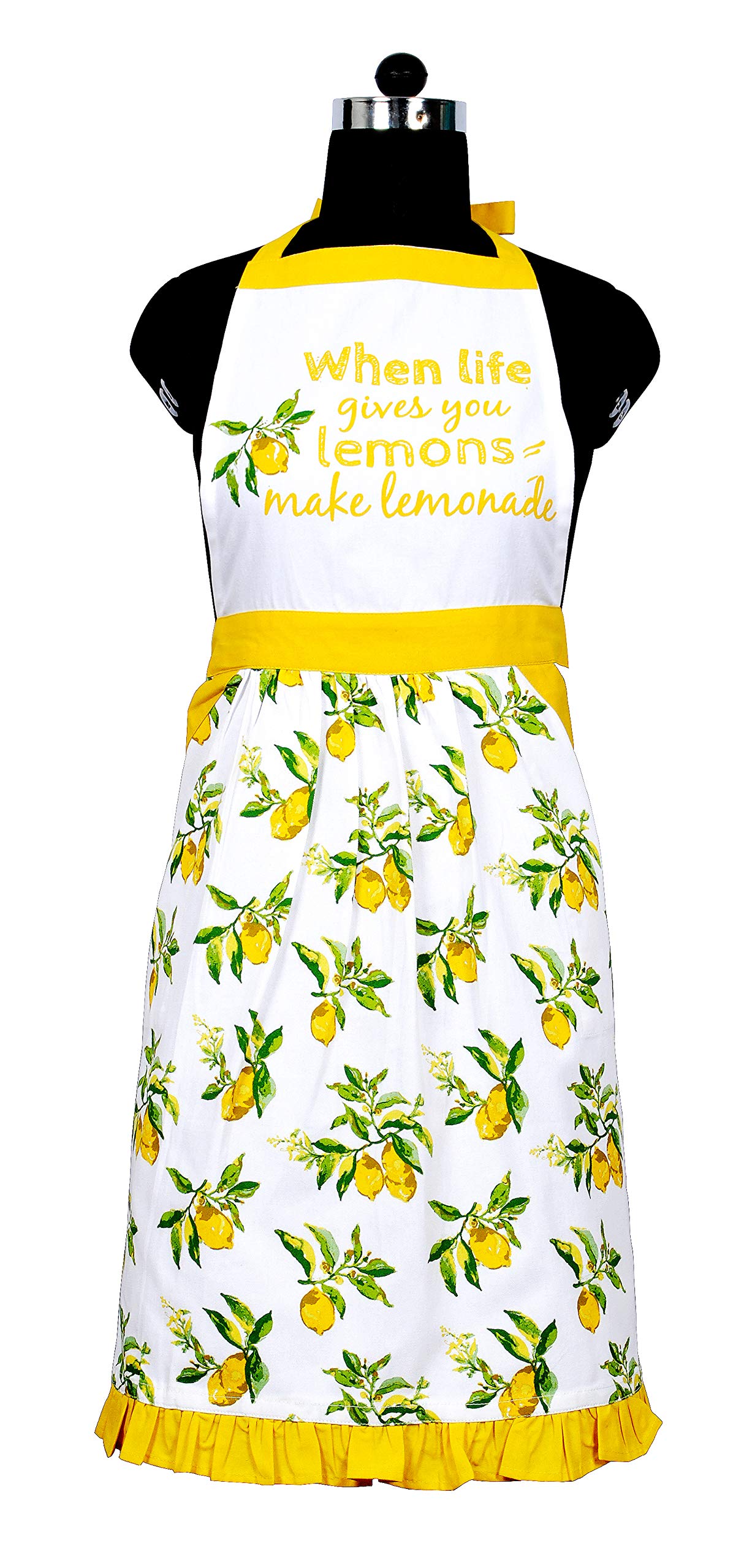 Amour Infini Kitchen Apron For Women With Pockets Cotton Printed Aprons For Baking, Gardening, Painting Reusable And Washable (2