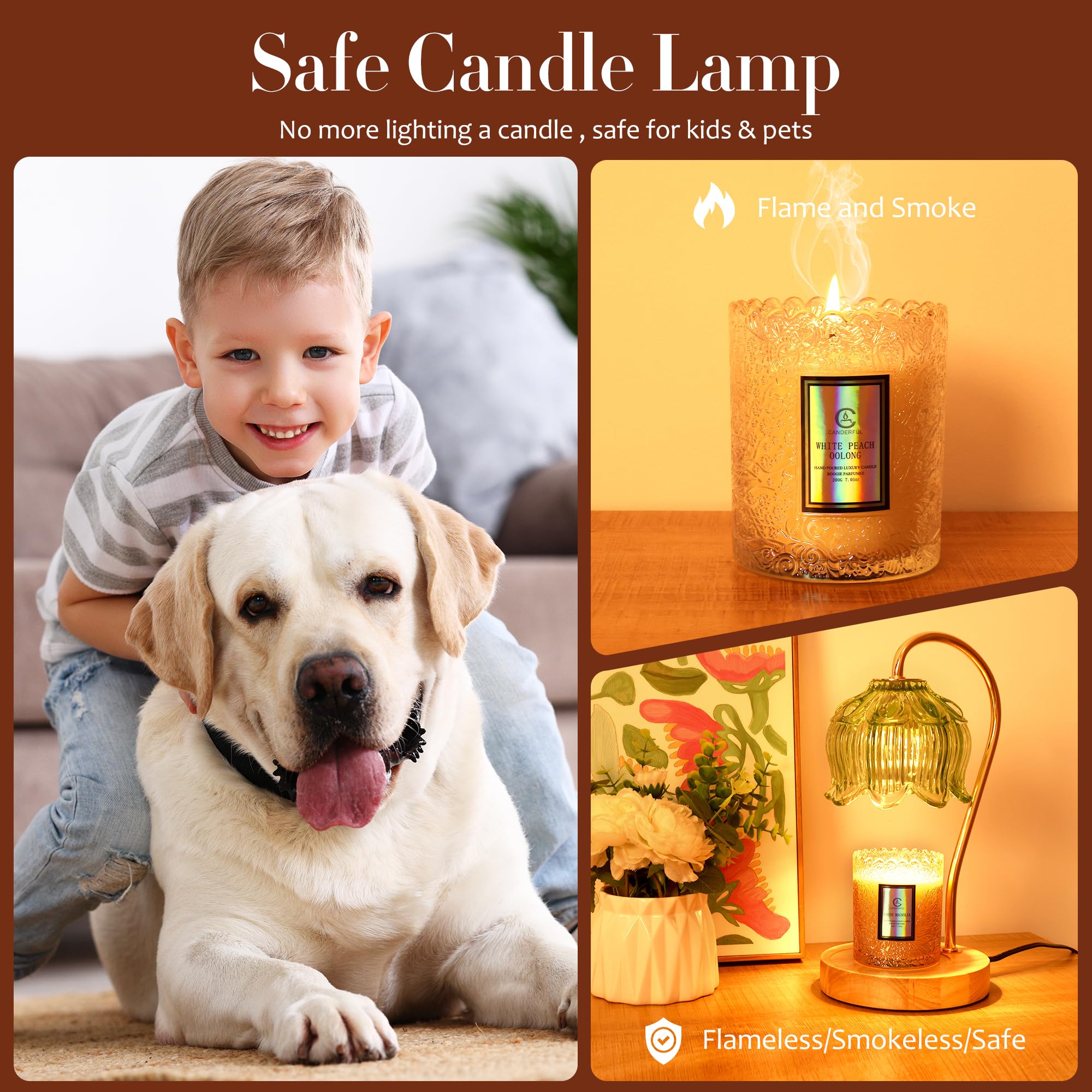 Merrtody Flower Candle Warmer Lamp with Timer & Dimmer - Fits All Jar Scented Candles - Christmas & Mother s Day Gift for Women