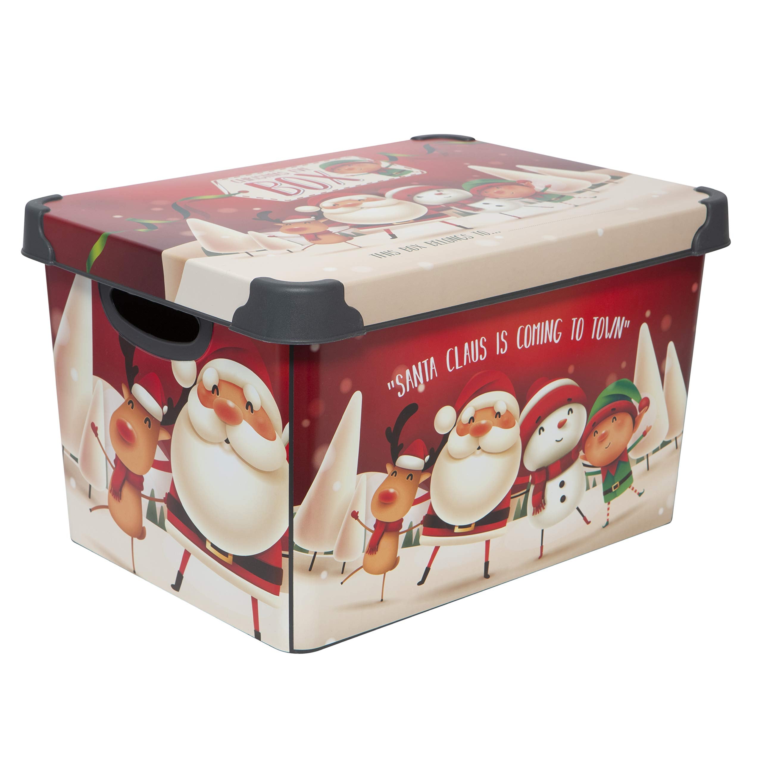 Simplify Santa Clause is Coming to Town Design Storage Tote Bin