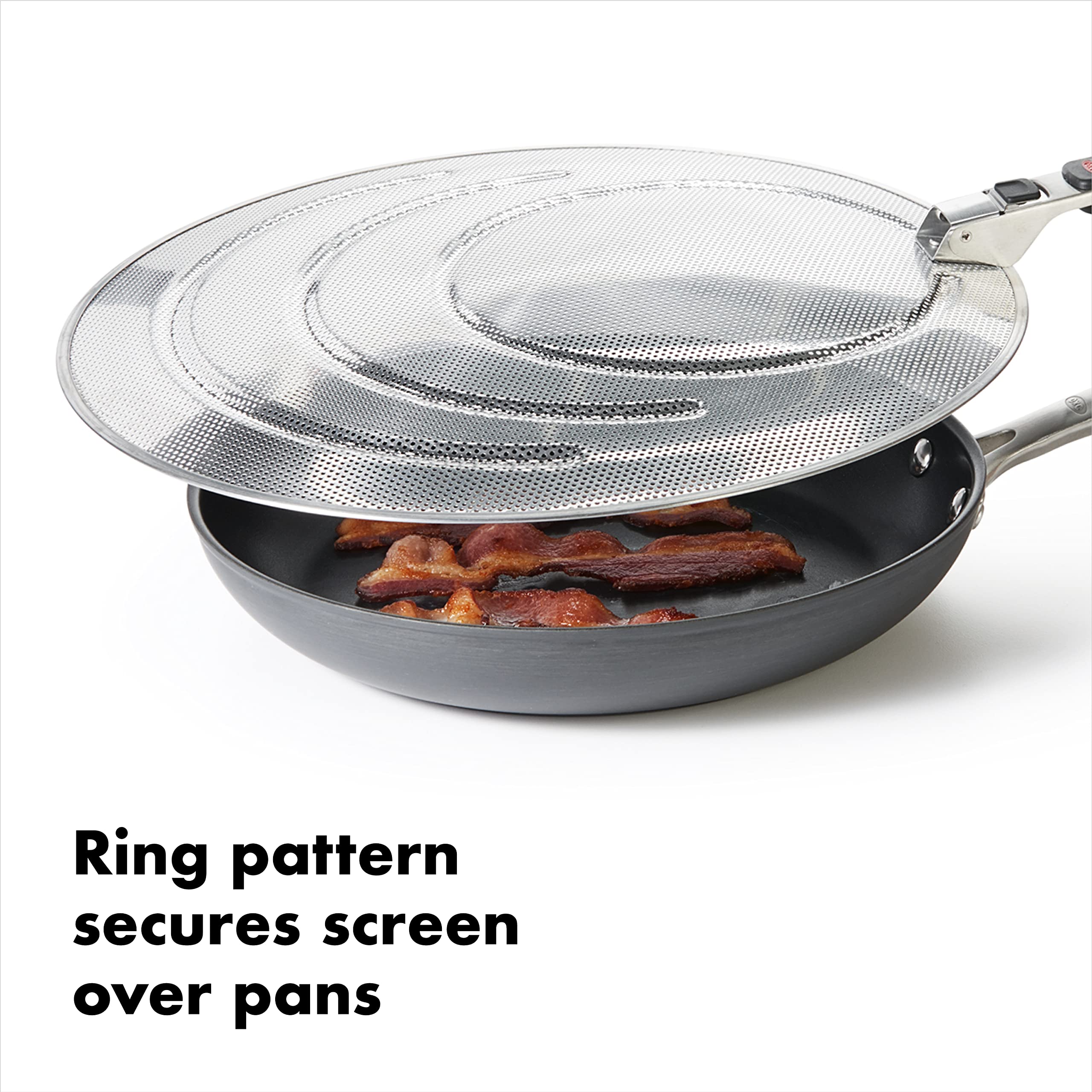 Oxo Good Grips Stainless Steel Splatter Screen With Folding Handle, Silver