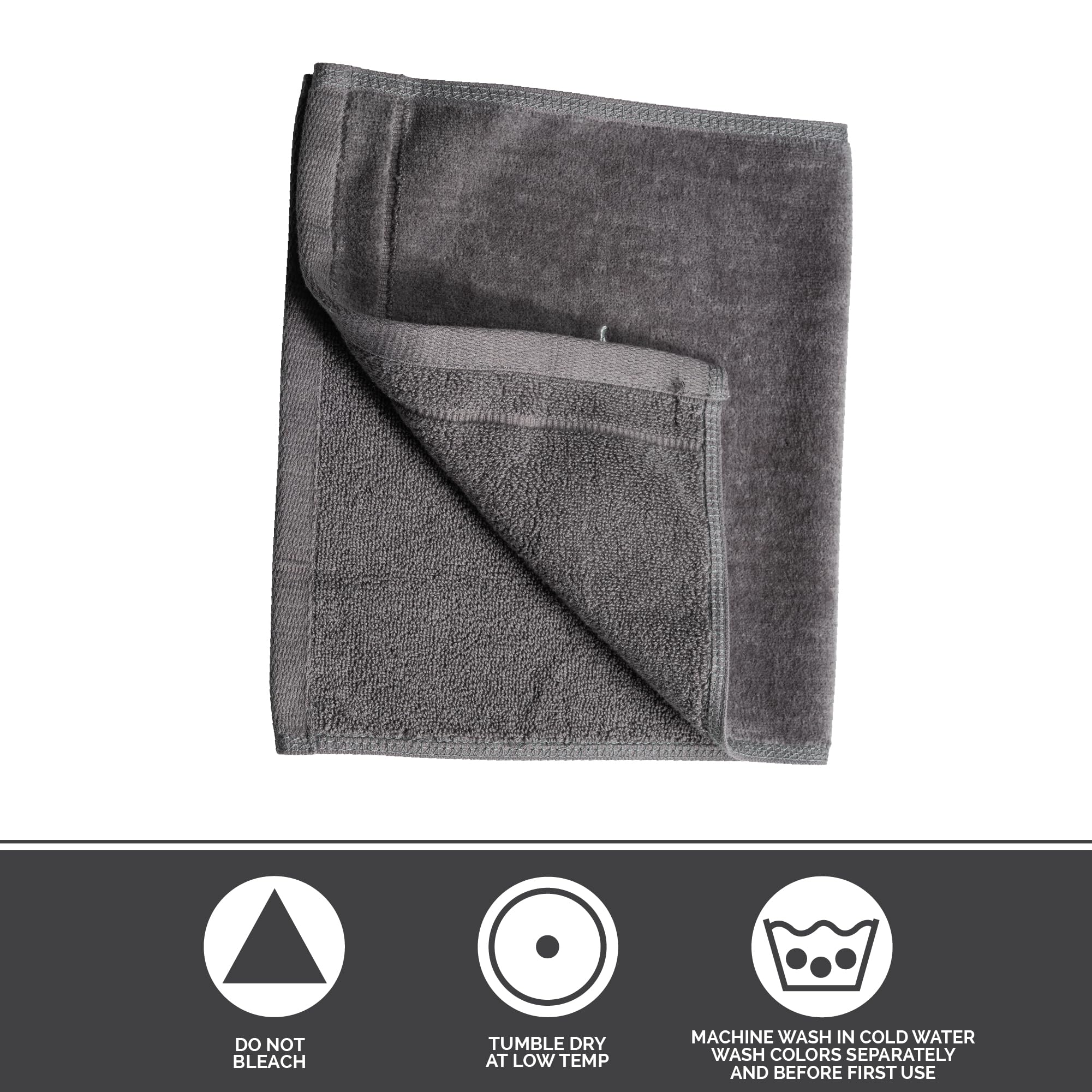 Personalized Initial Fingertip Towels - 2 Pack 11 x 18 Inches - Silver Embroidery On Gray Towel  Modern Monogrammed Towels  Great Initial Gift for Women  Teachers  Friends  Bridesmaids Initial M