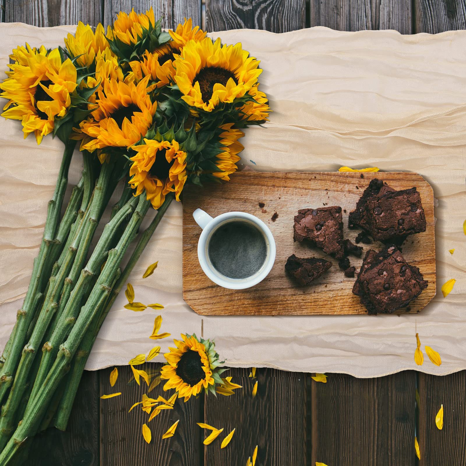 100 Pieces Gauze Cheesecloth Napkins 19.7 X 19.7 Inch Dinner Cloth Napkins With Wrinkled Decorative Cloth Napkins For Home Weddi