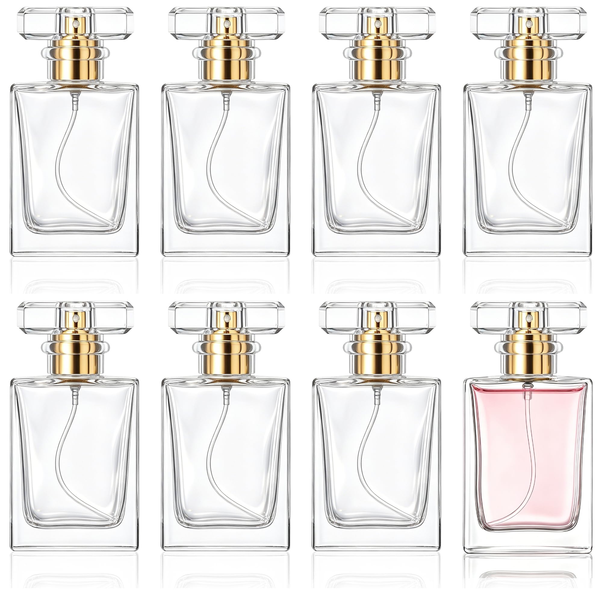 Koliva 30ML Refillable Glass Perfume Atomizer Bottles 8PCS Travel Glass Spray Bottles for Essential Oils & DIY Fragrances Atomiz