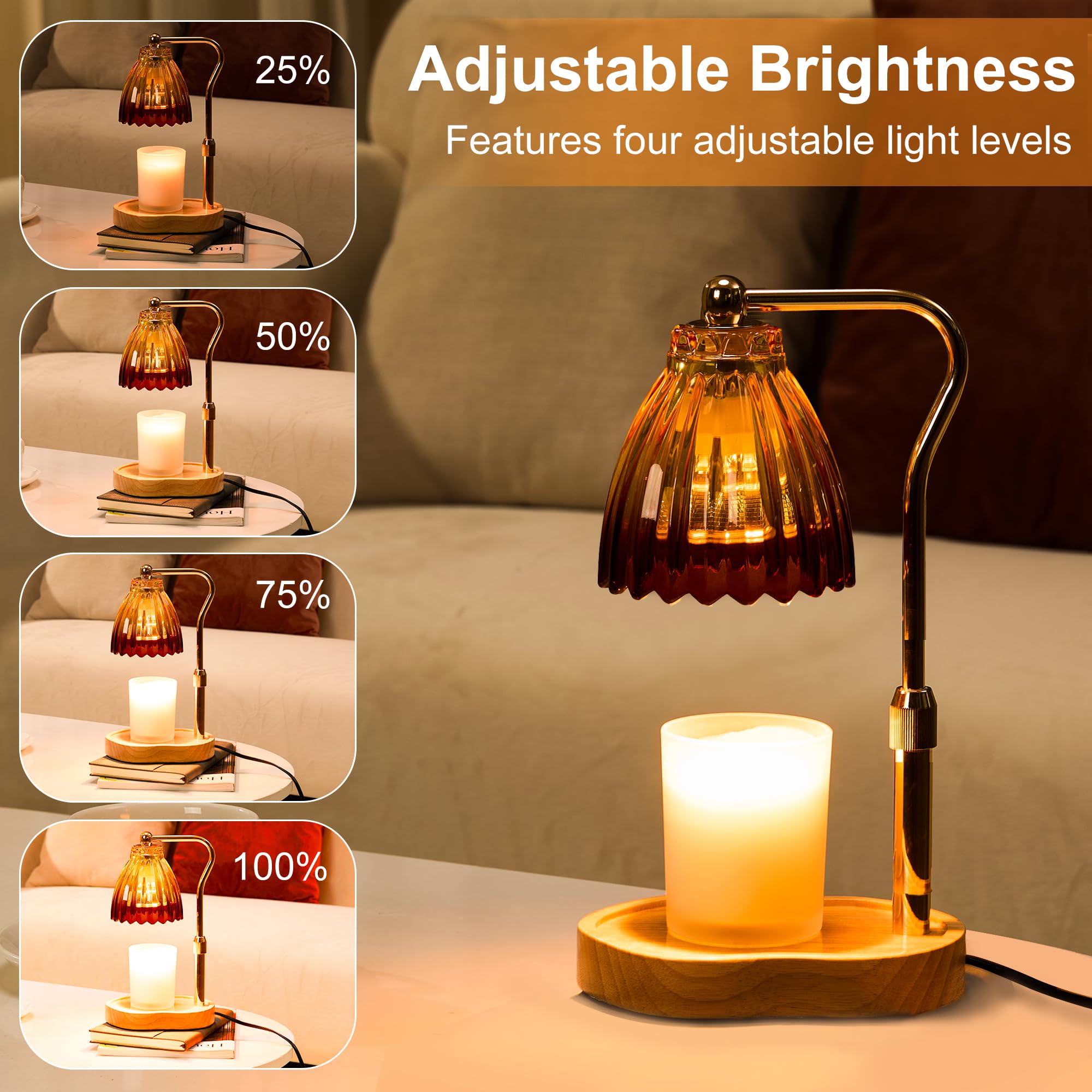 vankada Candle Warmer Lamp with Timer Dimmable, Lamp Candle Warmer for Jar Candles,Birthday Gifts for Women Mom, House Warming G