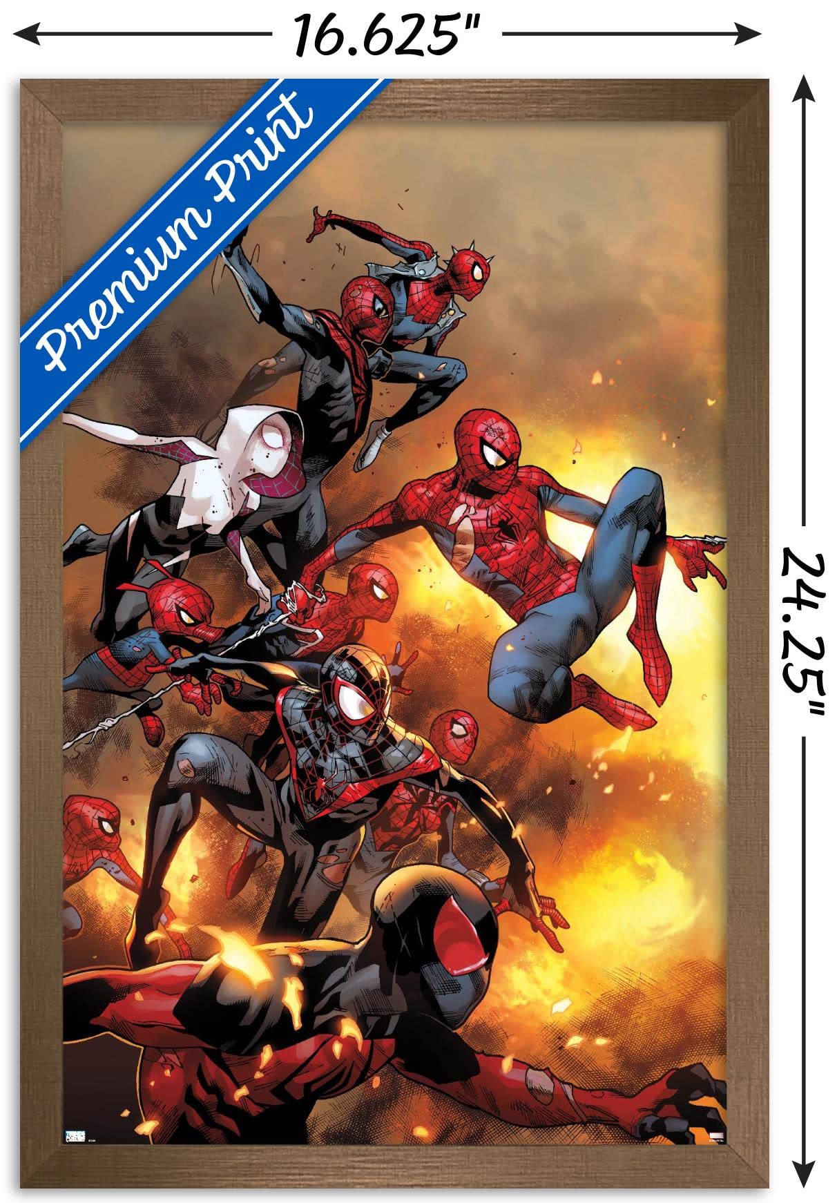 Trends International Marvel Comics - Spider-Verse - The Amazing Spider-Man #13 Wall Poster, 14.72'' X 22.37'', Bronze Framed Ver