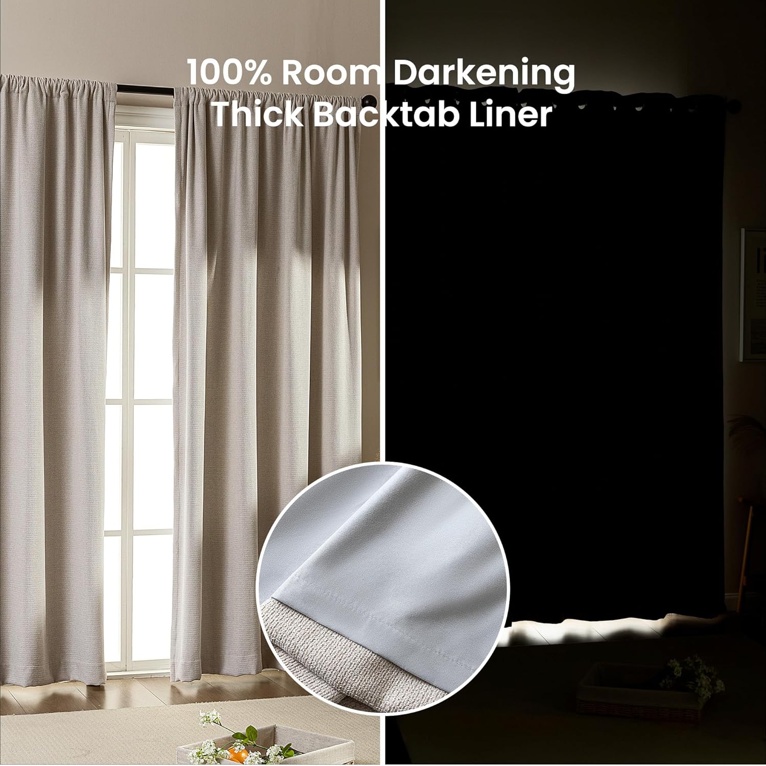 Magnetic Washable Thermal Blackout Curtains for Living Room & Bedroom