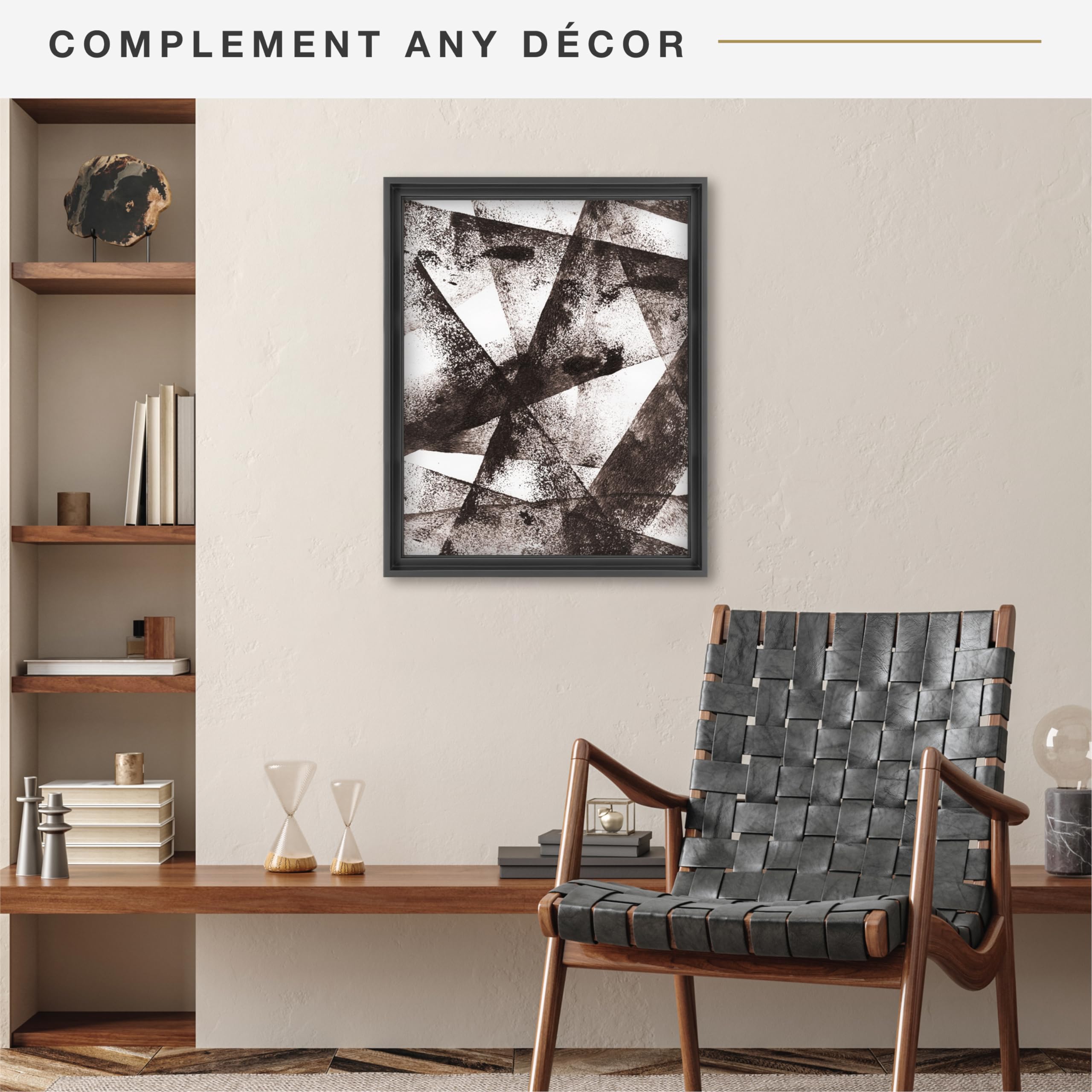 Mcs Canvas Float Frames 16X20 Frame, Black Frame For Finished Canvases, Vertical & Horizontal Wall Hanging Large Frame With Adhe
