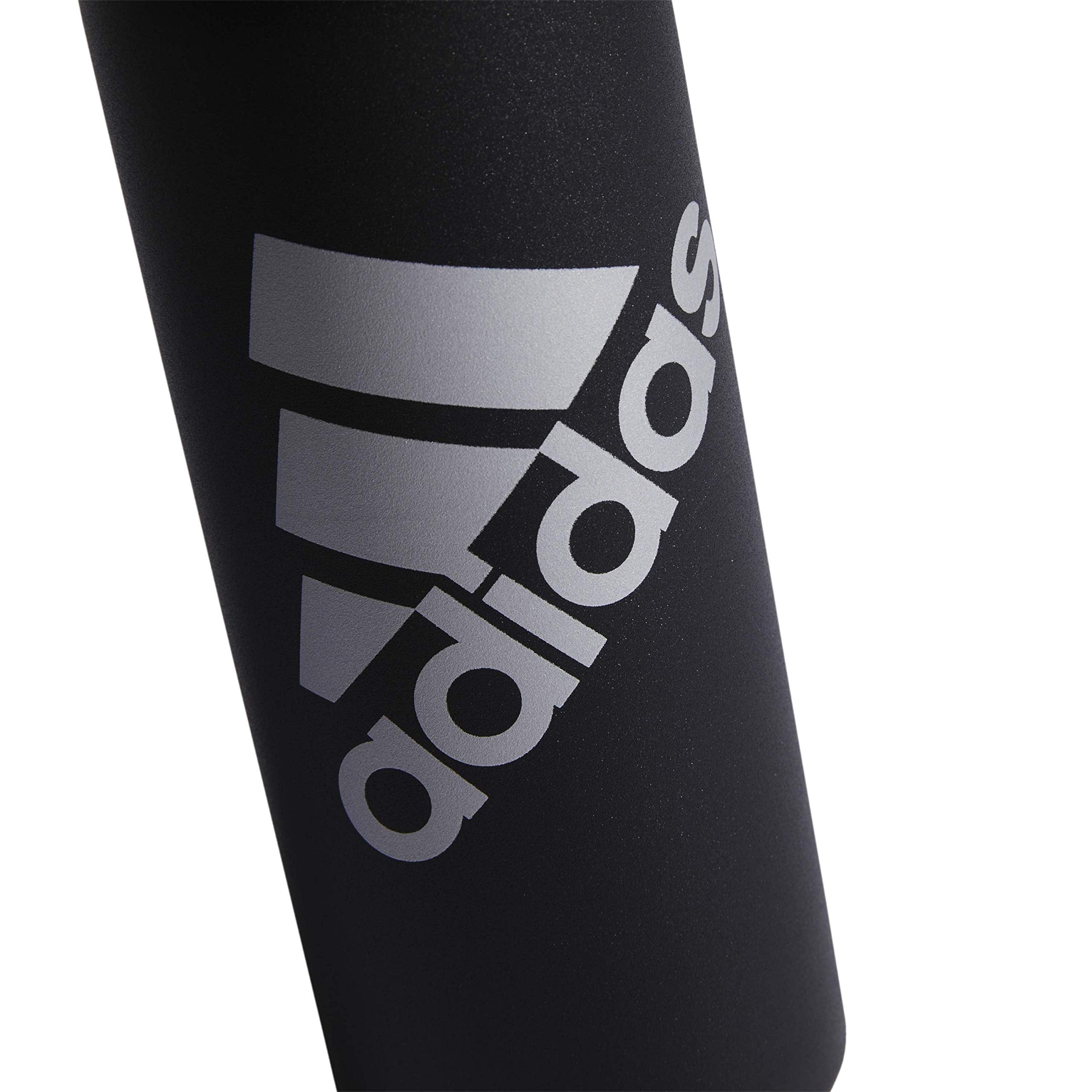 Adidas 600 Ml (20 Oz) Water Bottle, Hot/Cold Double-Walled Insulated 18/8 Stainless Steel, Black/Silver Metallic, One Size