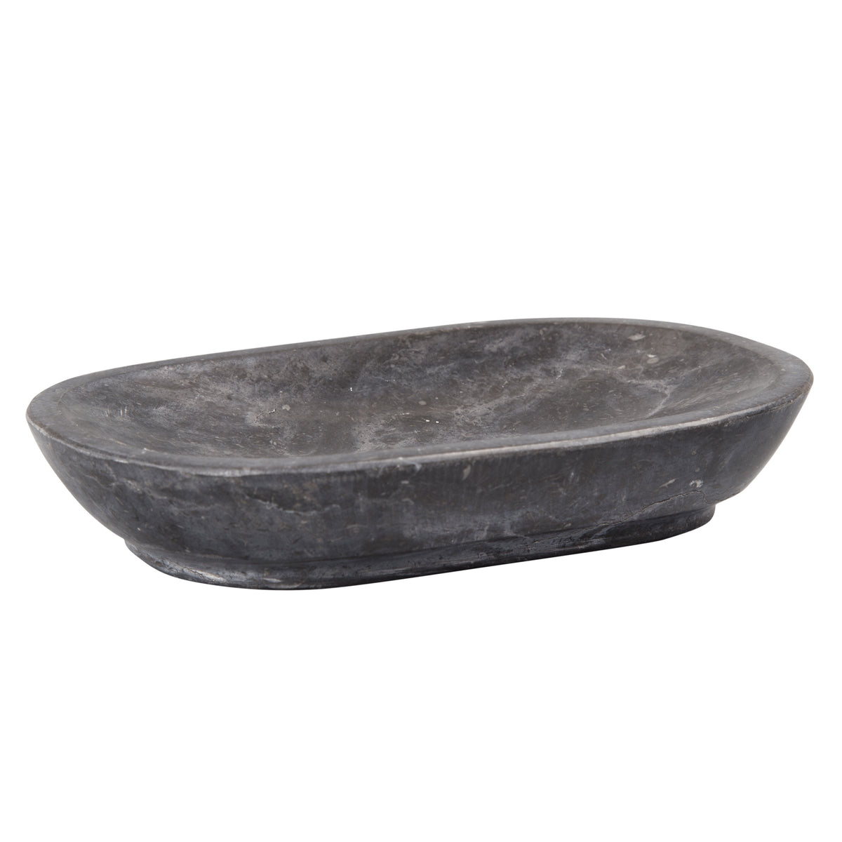 Creative Home Natural Charcoal Marble Curvy Collection Bar Soap Dish Soap Tray Holder Bathroom Small Accessory Tray Organizer, 5