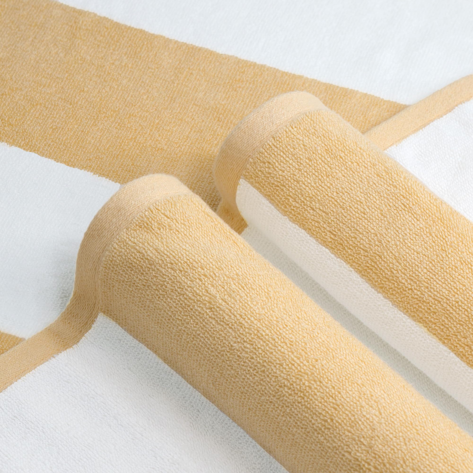 Clowood Plush Oversized Beach Towel - Cotton 40 X 72 Inch Large Thick Orange Striped Cabana Pool Swimming Towel