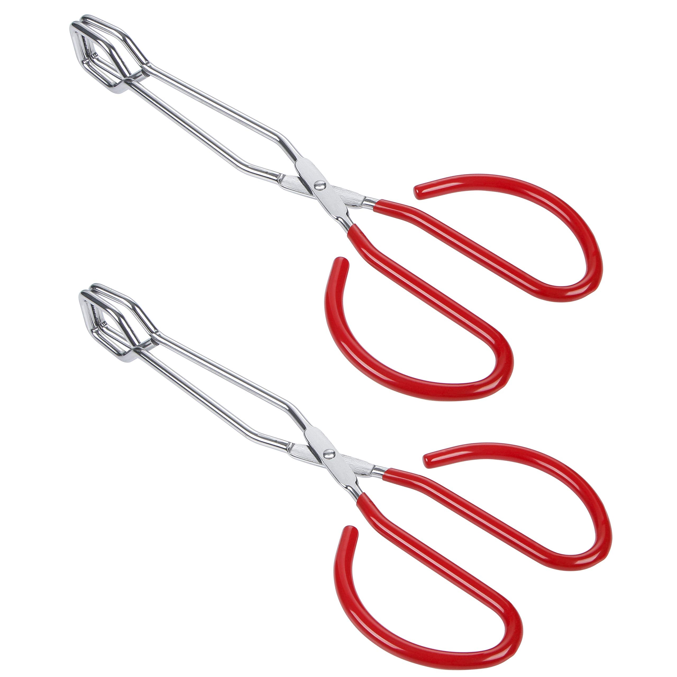 Msy Bigsunny 10 Inch Stainless Steel Scissor Tongs, Heavy Duty Cooking Tongs With Soft Handles, Multi-Function Serving Tongs For