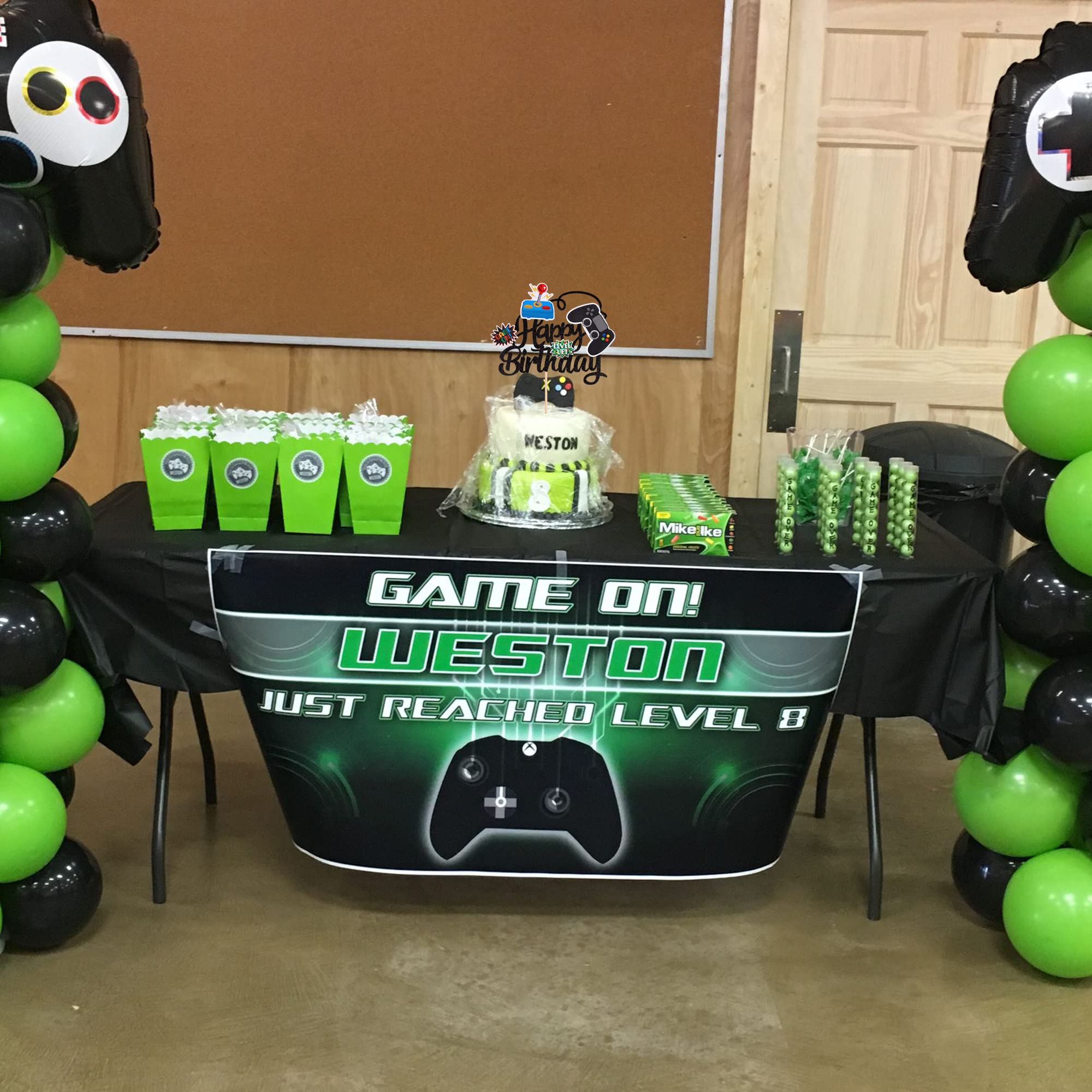 1 Pcs Video Game Happy Birthday Cake Topper Glitter Video Game Cake Pick Game On Controllers Gamepad Cake Decoration For Game Th