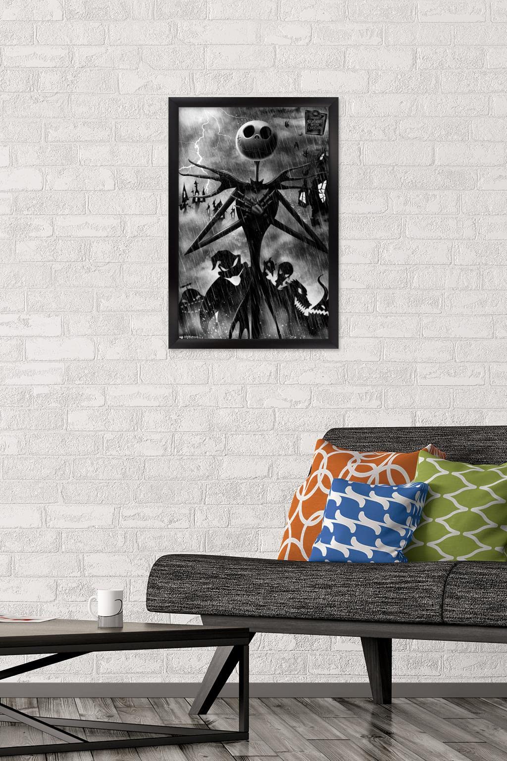 Trends International Disney Tim Burton'S The Nightmare Before Christmas-Shadows Wall Poster, 14.725'' X 22.375'', Black Framed V