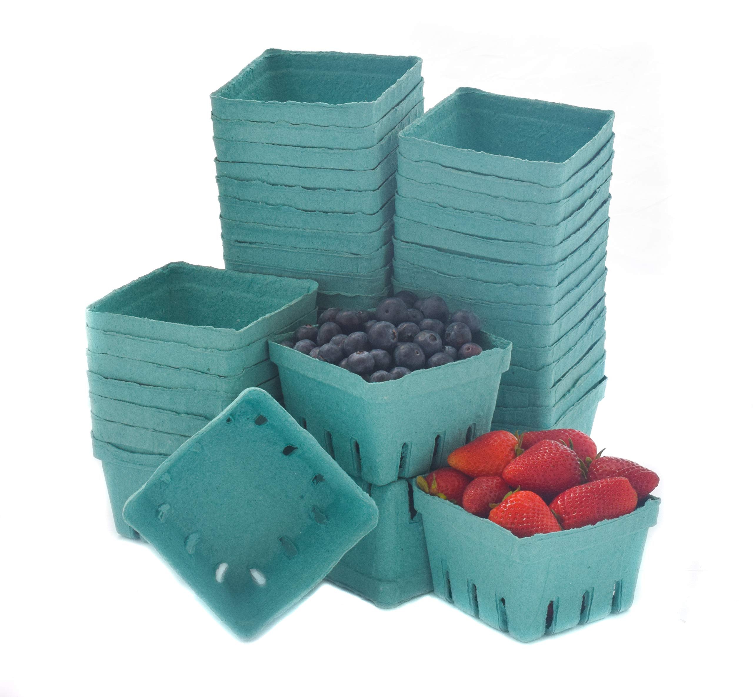 Ja Kitchens Green Molded Pulp Fiber Berry/Produce Vented 1 Pint Basket (40 Pieces)