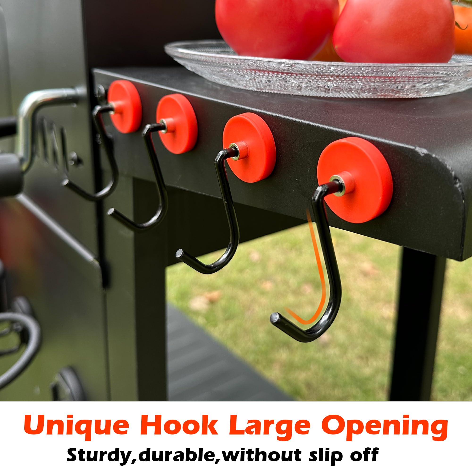 Unusfire Magnetic Grill Hooks,4 Pack Heavy Duty Magnetic Mount Barbecue Hooks For Hanging,Non-Slip Universal Magnetic Hooks For