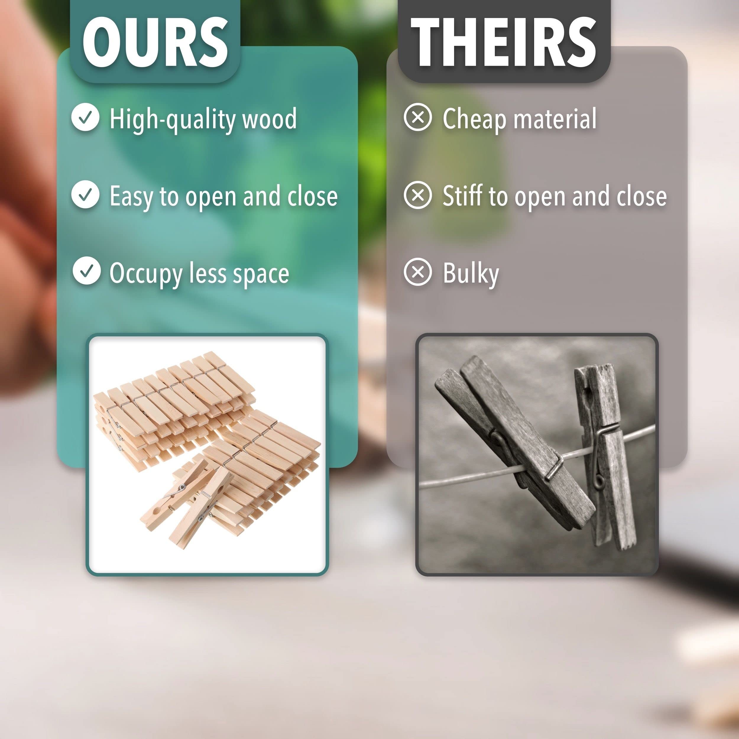 Mr. Pen- Wooden Clothes Pins  Natural Wood  50 Pack  2.9 Inch  Rust Resistant Clothes Pins Wooden  Clothes Pins for Classroom  Clothes Pins for Crafts  Large Clothes Pins Wood  Wooden Clothespins