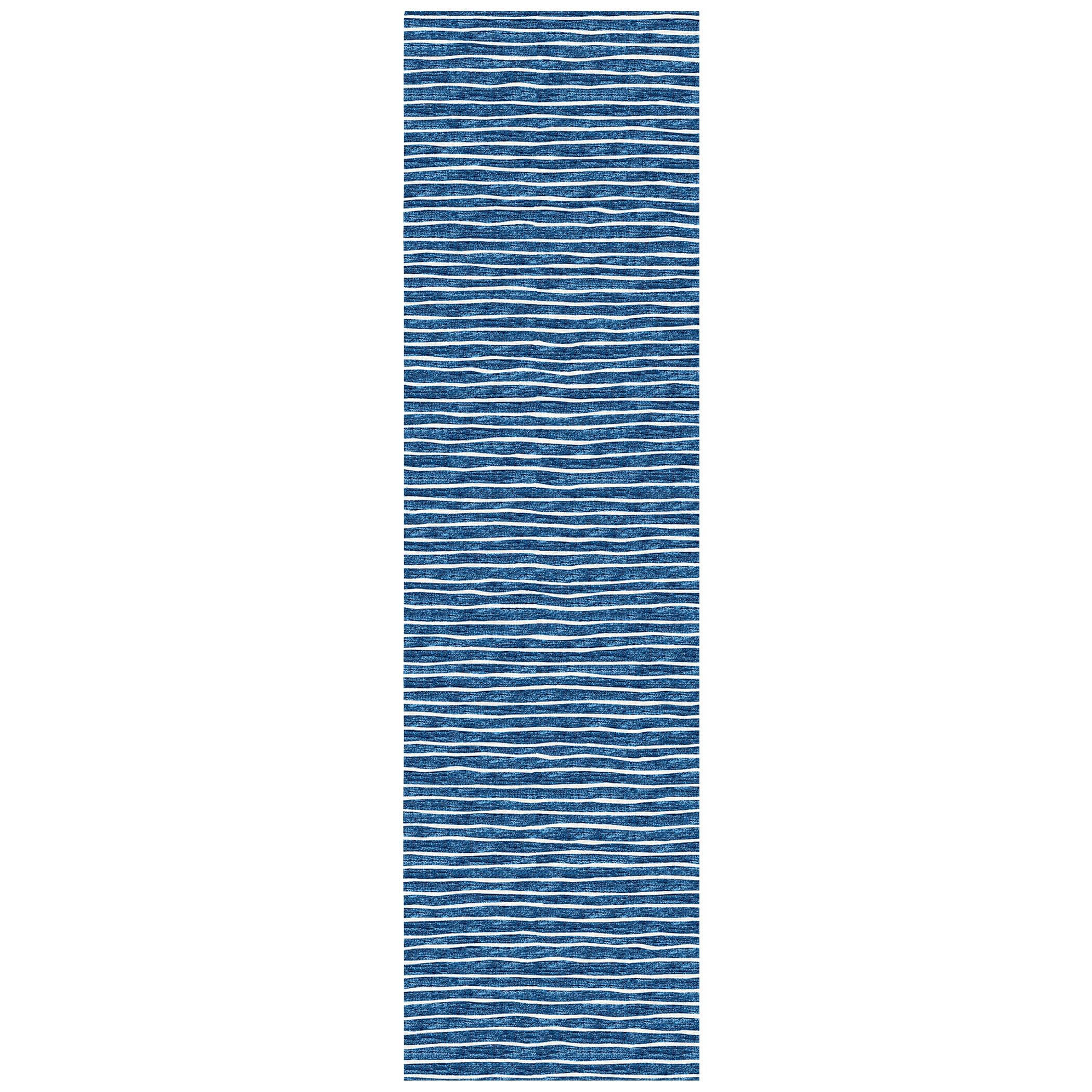 Dalyn Rugs Laidley LA1 Blue 23 x 76 Indoor Outdoor Runner Rug, Easy Clean, Machine Washable, Non Shedding, Hallway, Entry, Kit