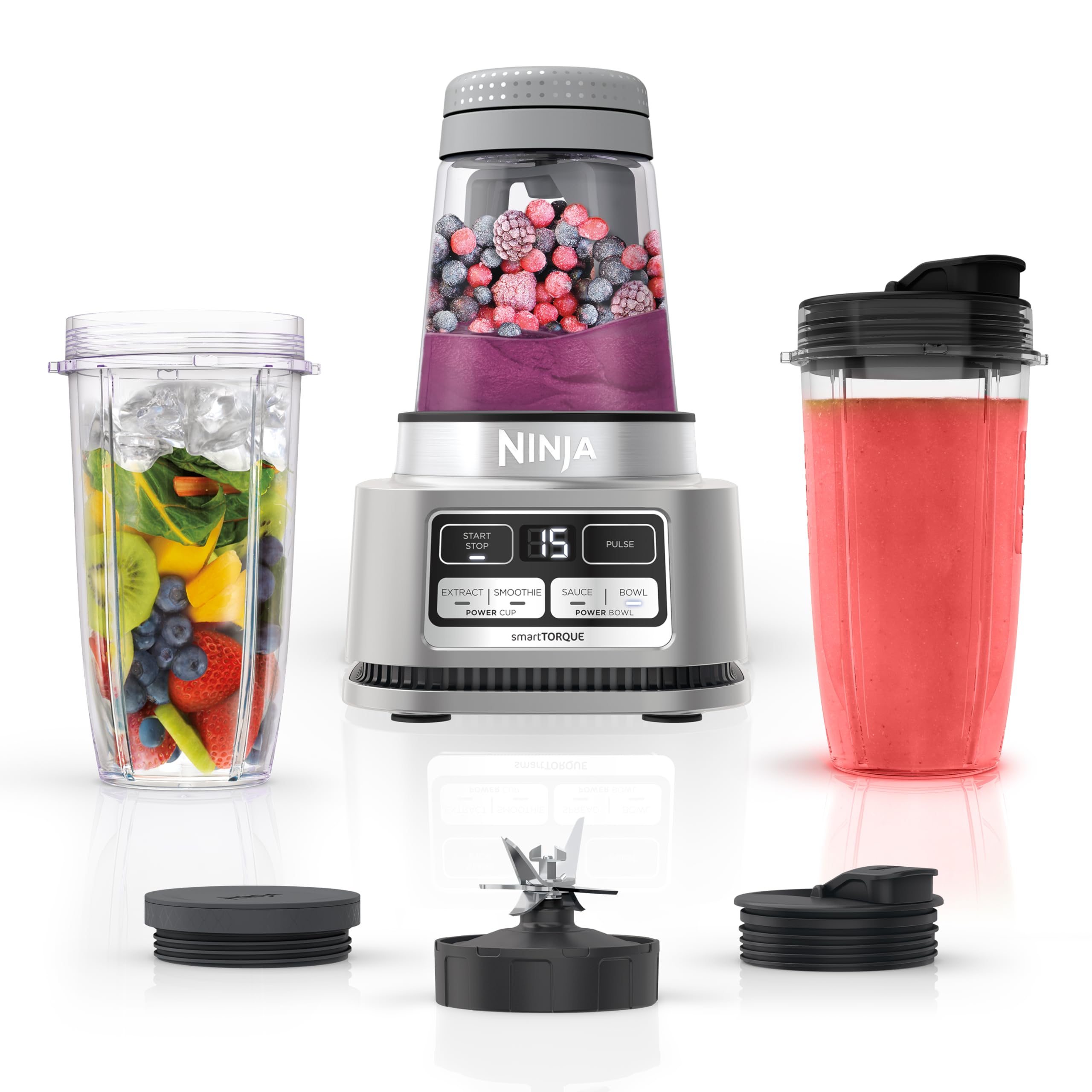 Ninja Ss101 Foodi Smoothie Maker & Nutrient Extractor* 1200 Wp, 6 Functions Smoothies, Extractions*, Spreads, Smarttorque, 14-Oz