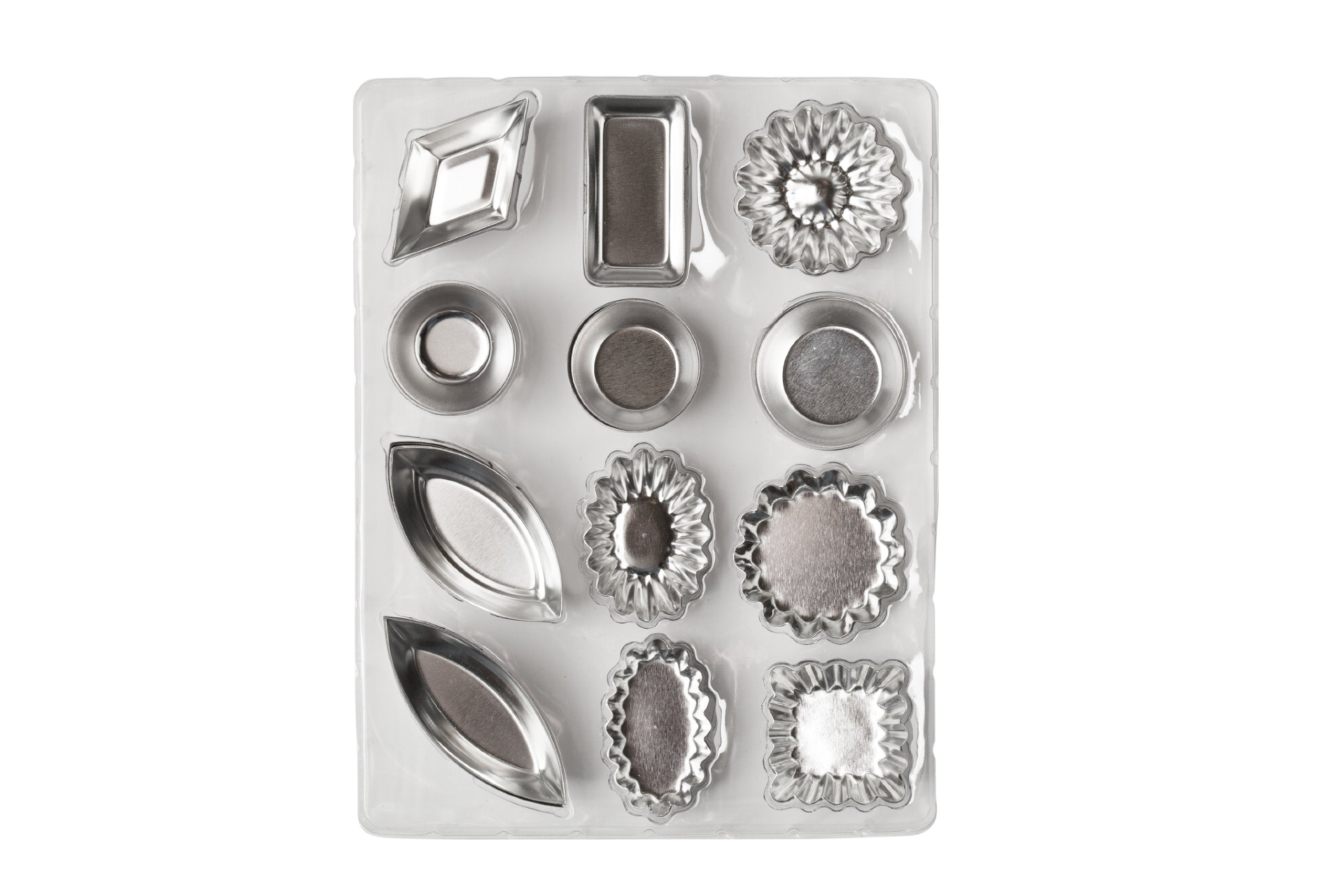 Ateco Tartlet Mold Set, 72-Piece Set Inlcludes 12 Shapes, 6 Pcs Of Each,Silver