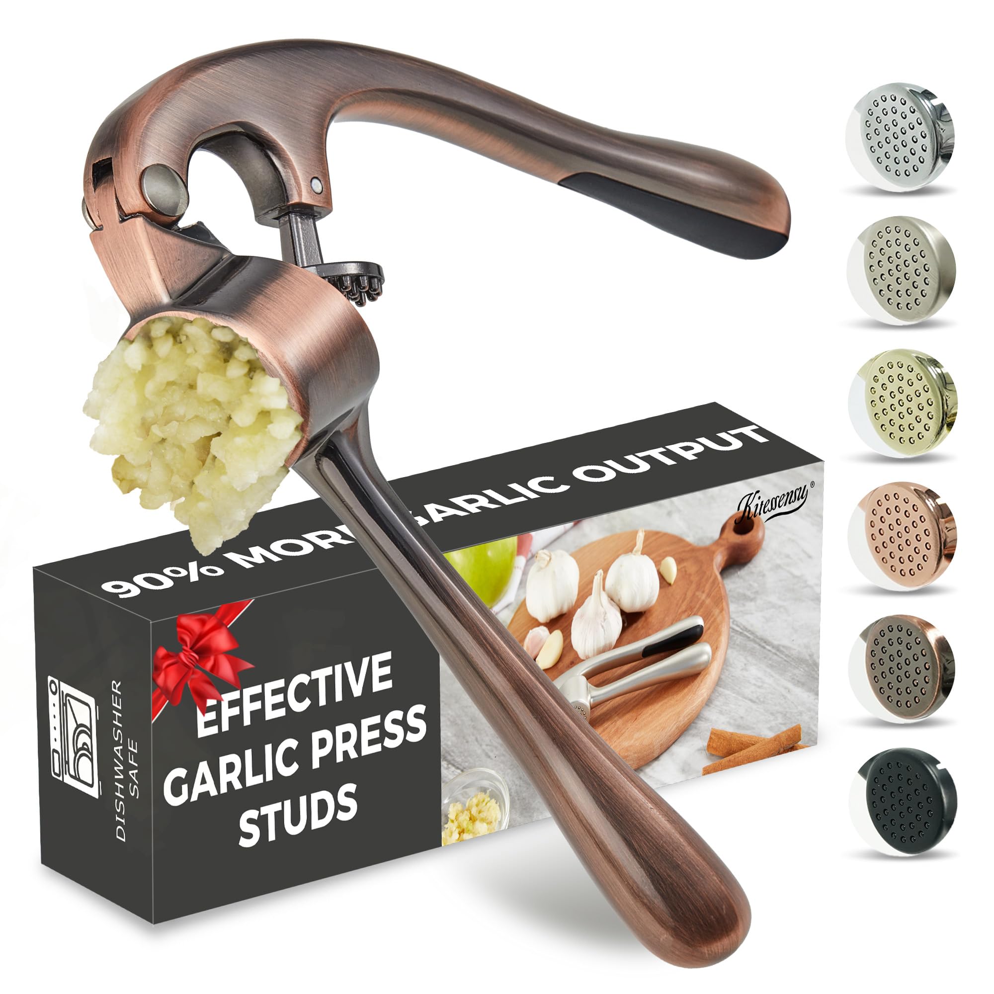 Premium Garlic Press, Professional Garlic Mincer, Easy To Squeeze And Clean, Rust Proof & Dishwasher Safe, Efficient Ginger Crus