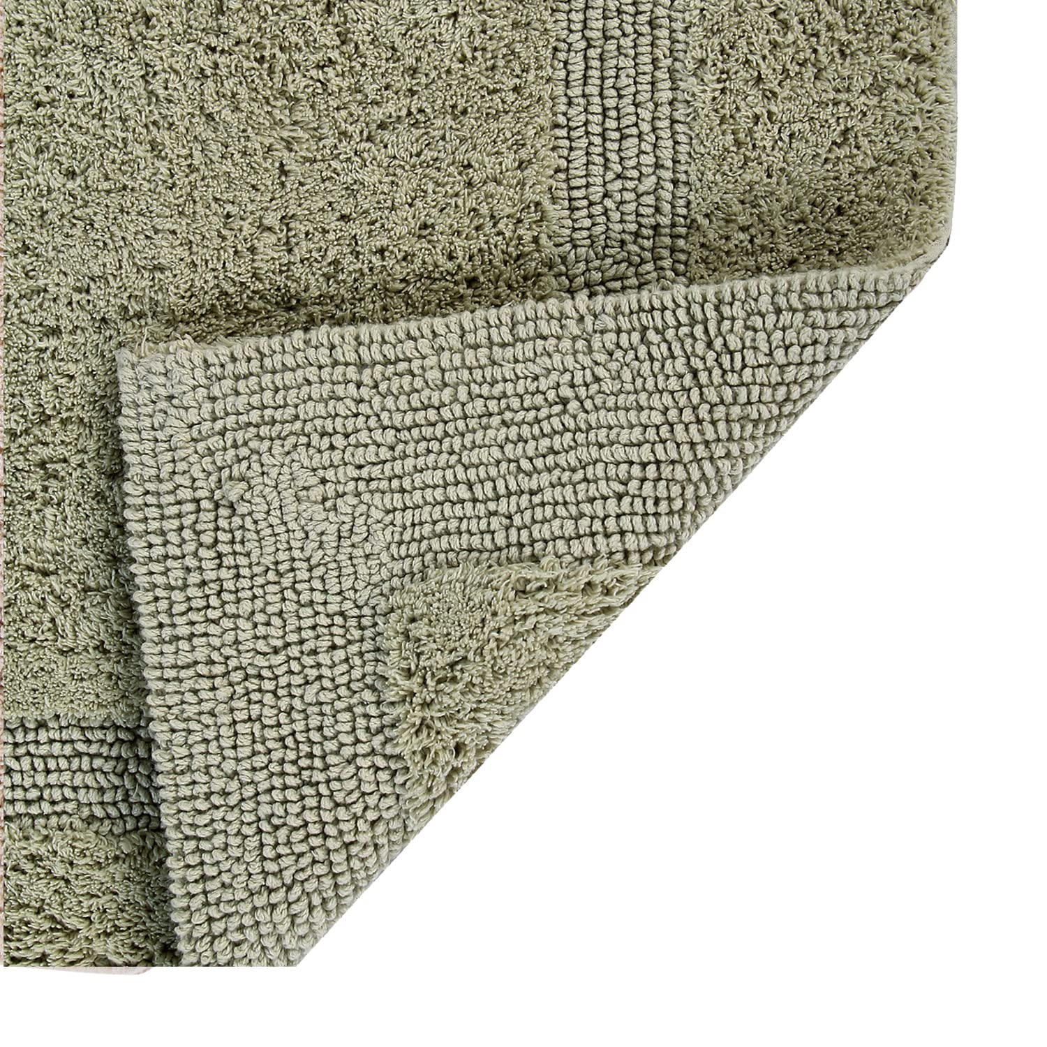 Better Trends 100% Cotton Lux Collection Bath Mats, Sage Contour Bath Mat - Tufted, Reversible & Absorbent & Machine Washable Ba
