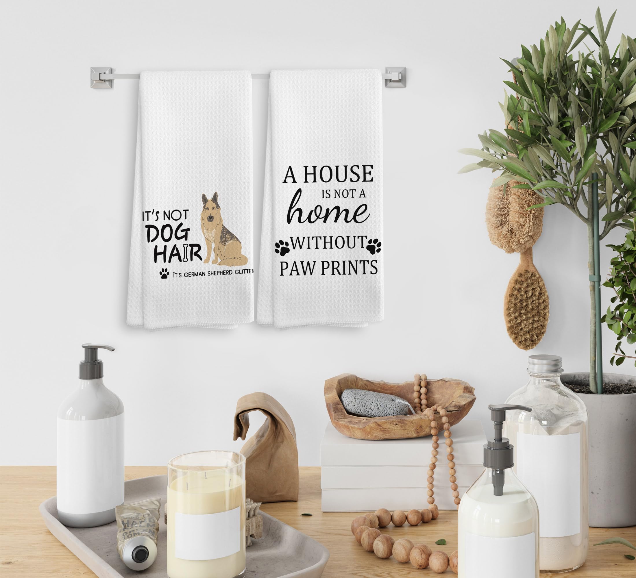 Noql German Shepherd Towels, German Shepherd Dog Gifts, German Shepherd Kitchen Towels And Dishcloths Set Of 2, Dog Kitchen Towe