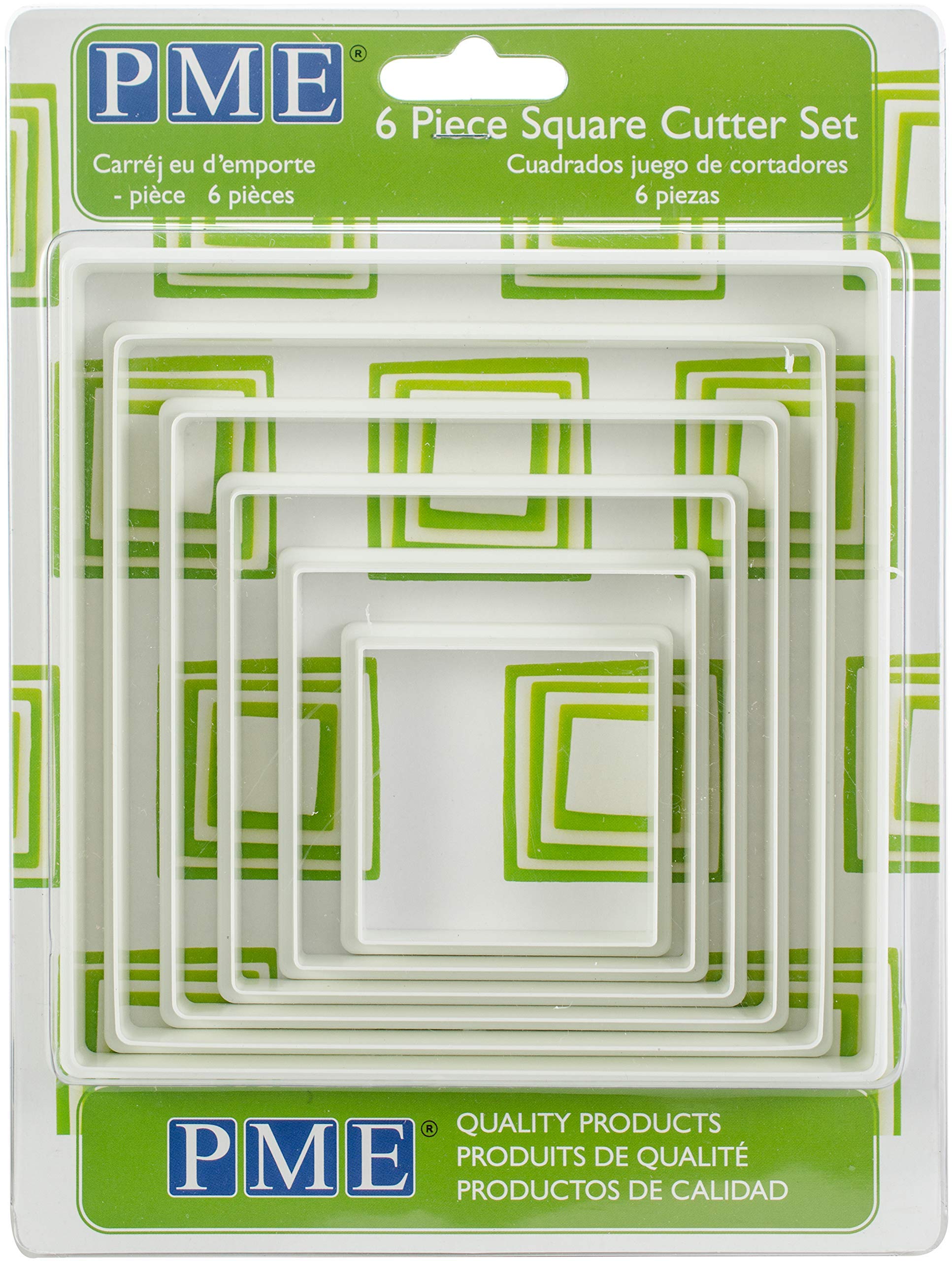 Pme Square Cookie, Set Of 6 Cutters, For Cake Decorating
