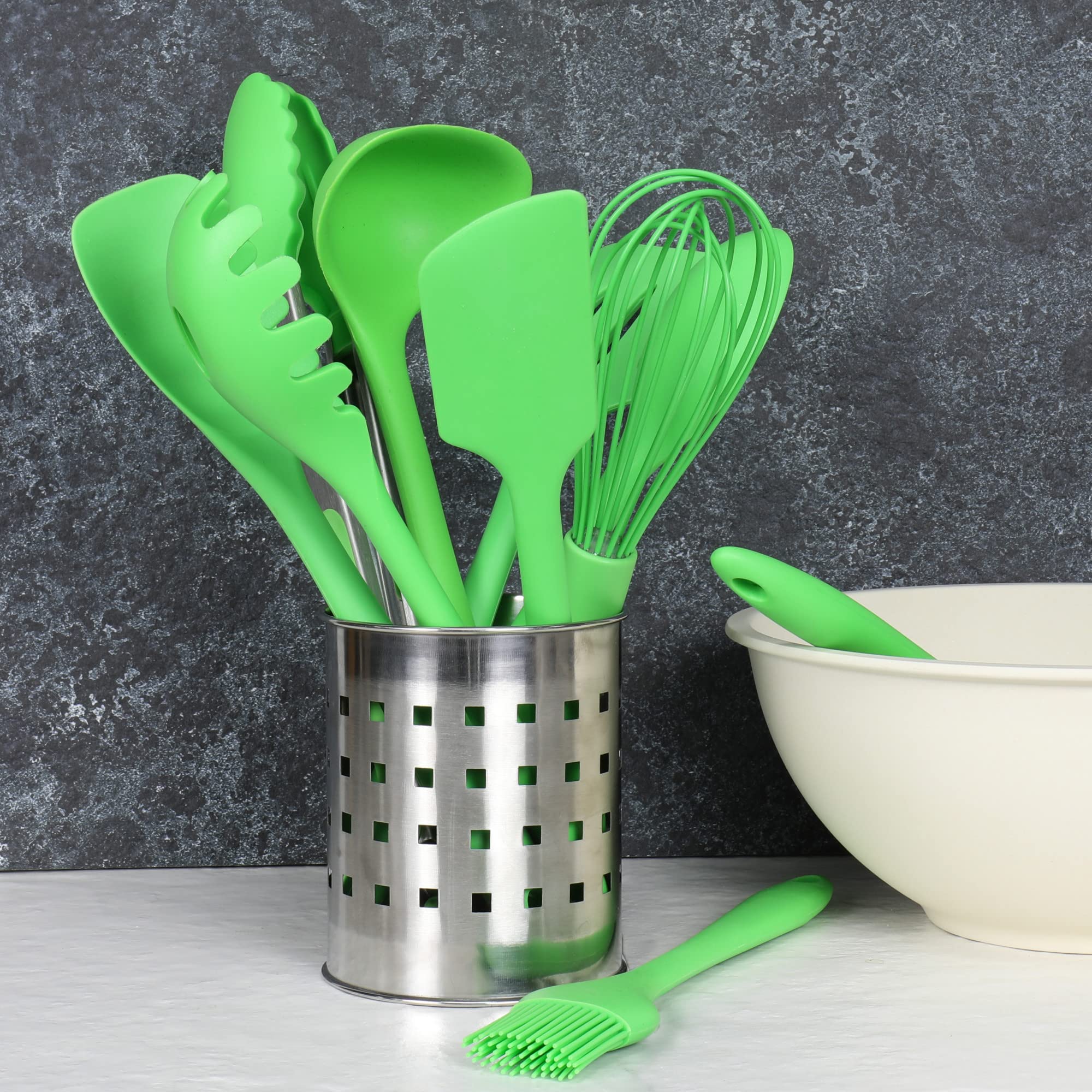 Chef Craft Premium Silicone Kitchen Tool And Utensil, 11 Piece Set, Green