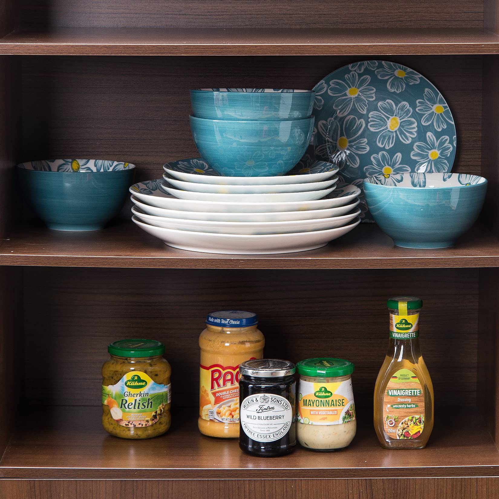 SAGOSKAT 12-pieces Dinnerware Set Ceramic Dish Set Plates Sets Service for 4, Bowl Sets, Stoneware Dinnerware Sets, 12pcs Plate