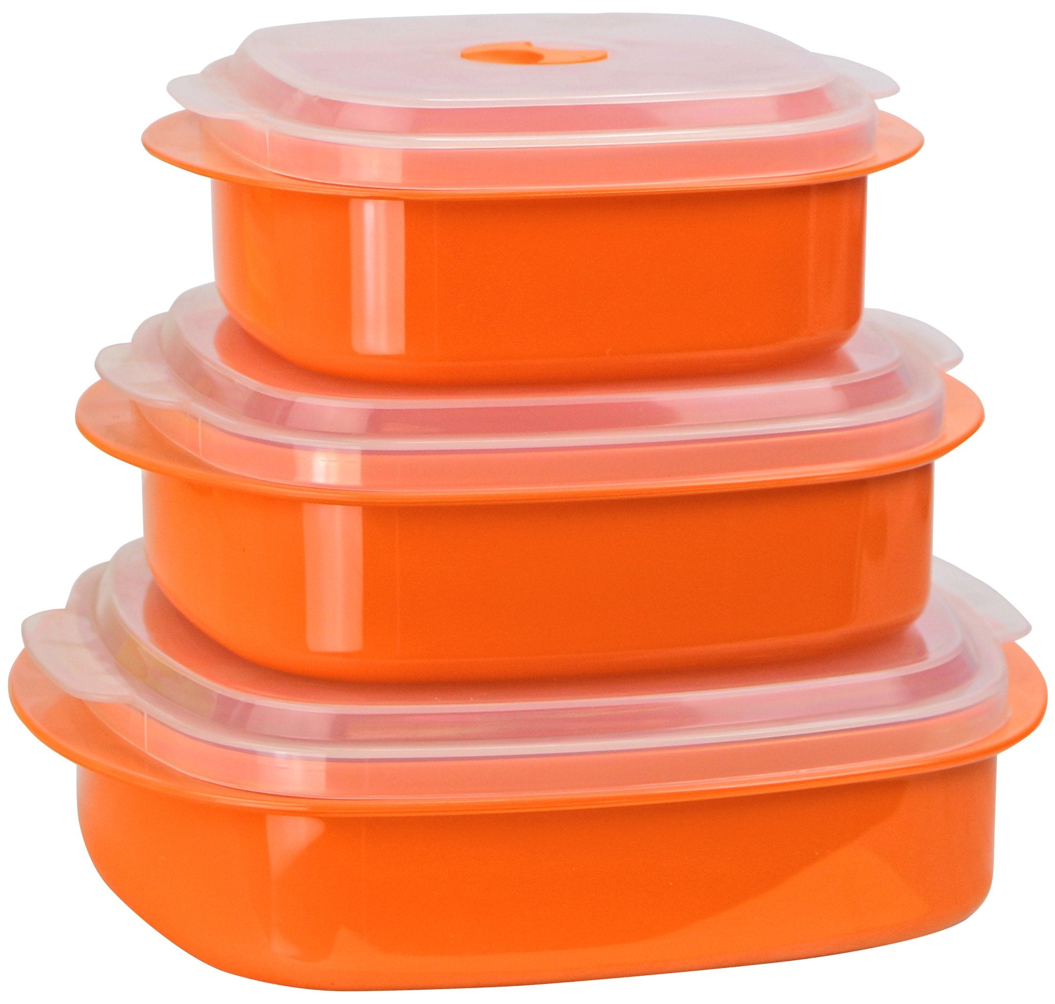 Reston Lloyd Calypso Basics Microwave Cookware, Steamer and Storage Set, Orange, Multiple Sizes, 6-Piece