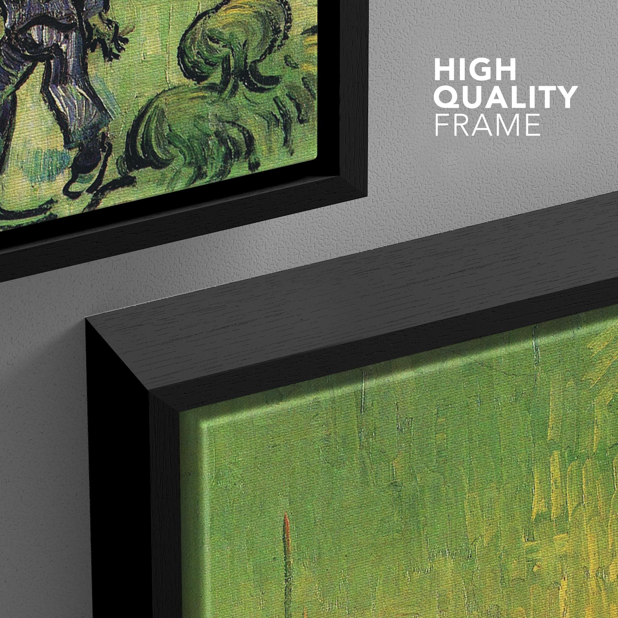 Wall26 Framed Canvas Print Wall Art Road With Cypress & Star By Master Artist Vincent Van Gogh Nature Wilderness Illustrations F