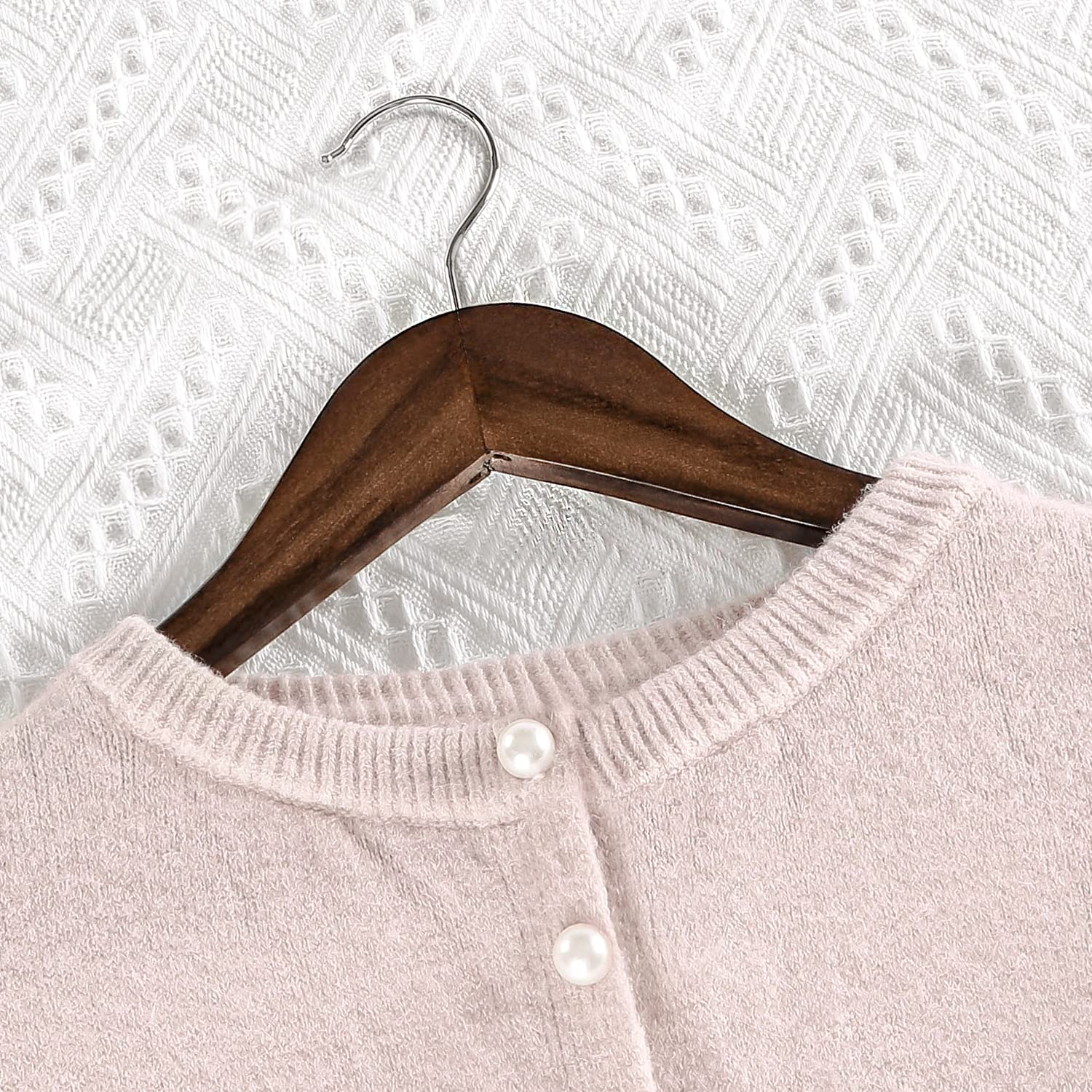 TOPIA HANGER Wooden Coat Hangers 30 Pack  Vintage Wood Suit Hangers with Non Slip Pants Bar  360? Swivel Hook and Shoulder Notches for Camisole  Jacket  Pants  Smooth Finish Clothes Hangers - CT34A30