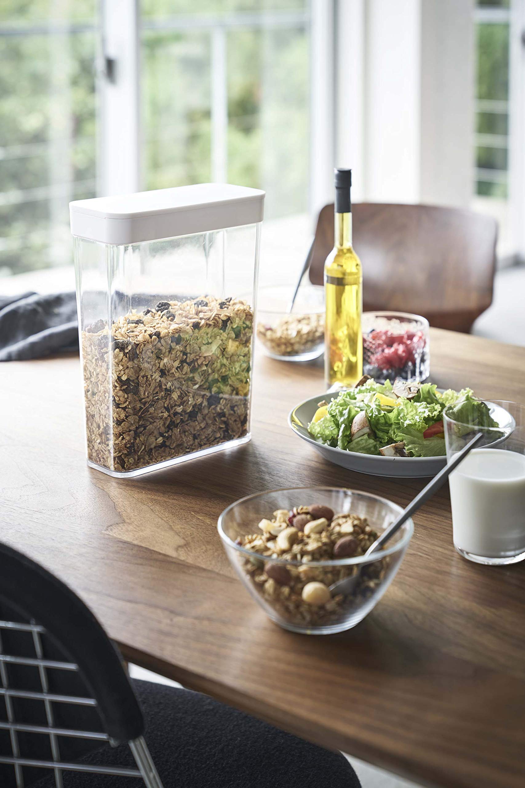 Yamazaki Home Tower Airtight Dry Food Storage Container With Sliding Lid | Kitchen & Pantry Organization | Cereal, Grains, Pasta