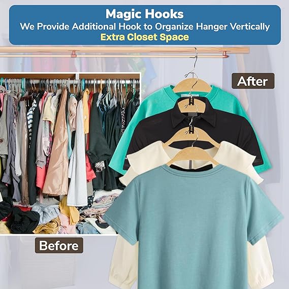 Bowed-Shaped Wooden Suit & Coat Hangers