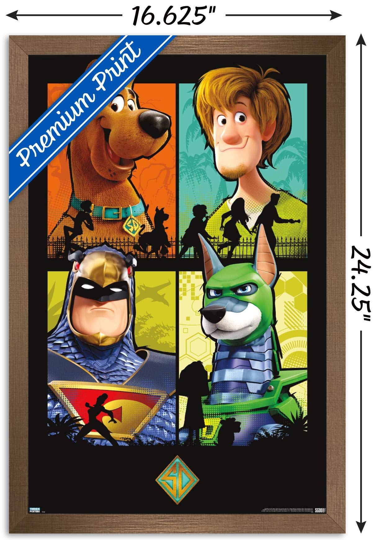 Trends International Scooby- Doo: Scoob! - Grid Wall Poster, 14.725'' X 22.375'', Bronze Framed Version