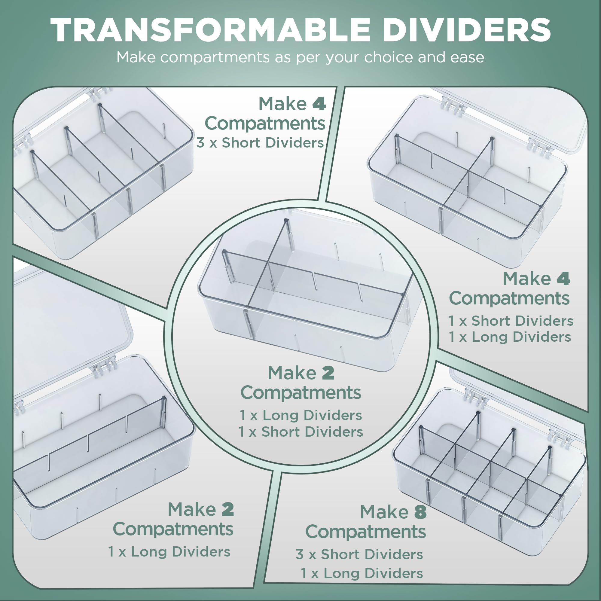 Utopia Home 3 Pack Tea Bag Organizer - Stackable Tea Bag Storage Organizer With Lid - Tea Bag Holder For Kitchen Organizers And