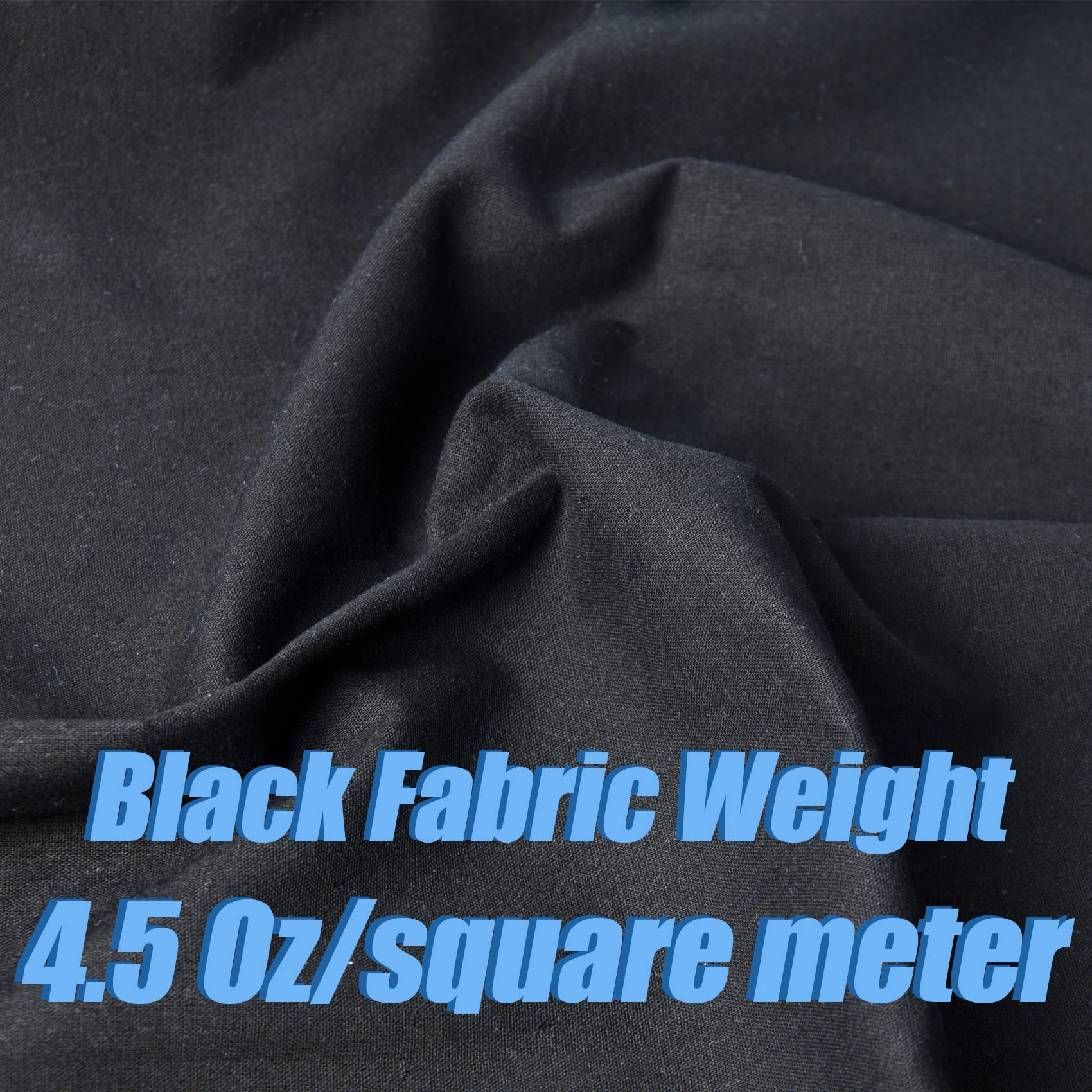 2 Yard Black Cotton Fabric,Natural Cotton Poplin Fabric By The Yard,Black Fabric,59 Inches Wide 100 Cotton Fabric,Soft Embroider