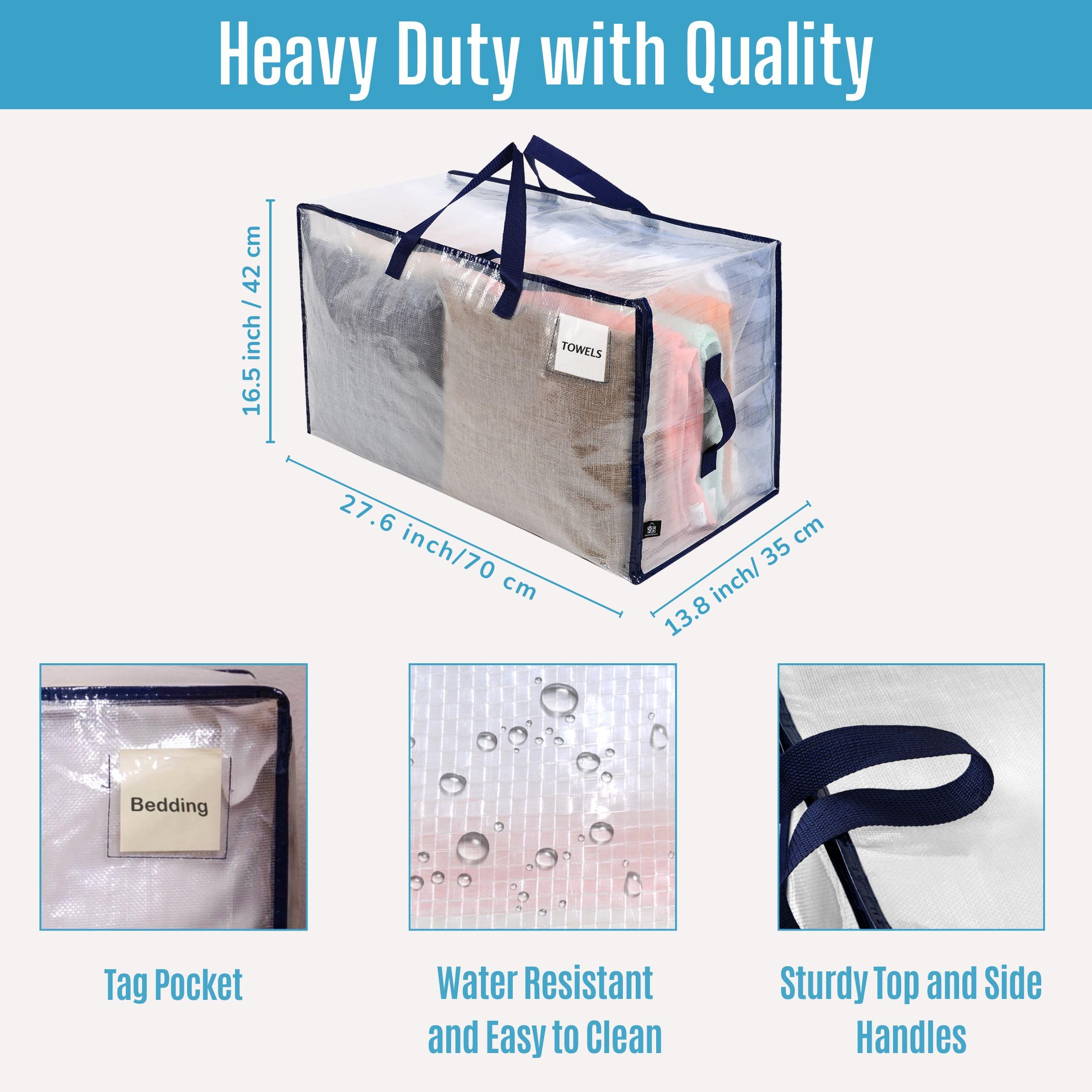 VENO 6 Pack Moving Bags, Moving Supplies, Moving Boxes, College Packing Storage Boxes with Lids Alternative, Heavy Duty Dorm Org