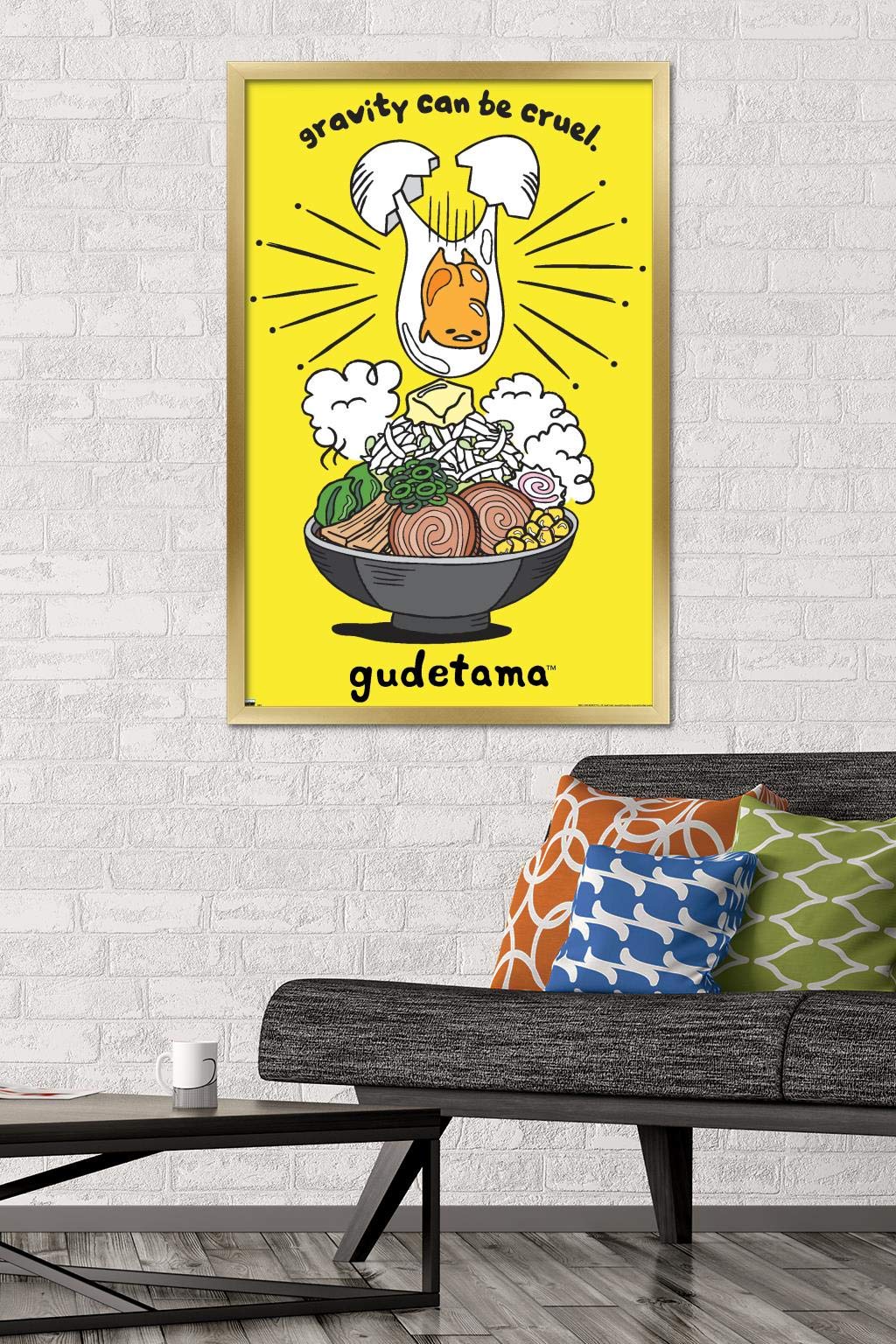 Trends International Gudetama - Gravity Wall Poster, 22.375'' X 34'', Gold Framed Version