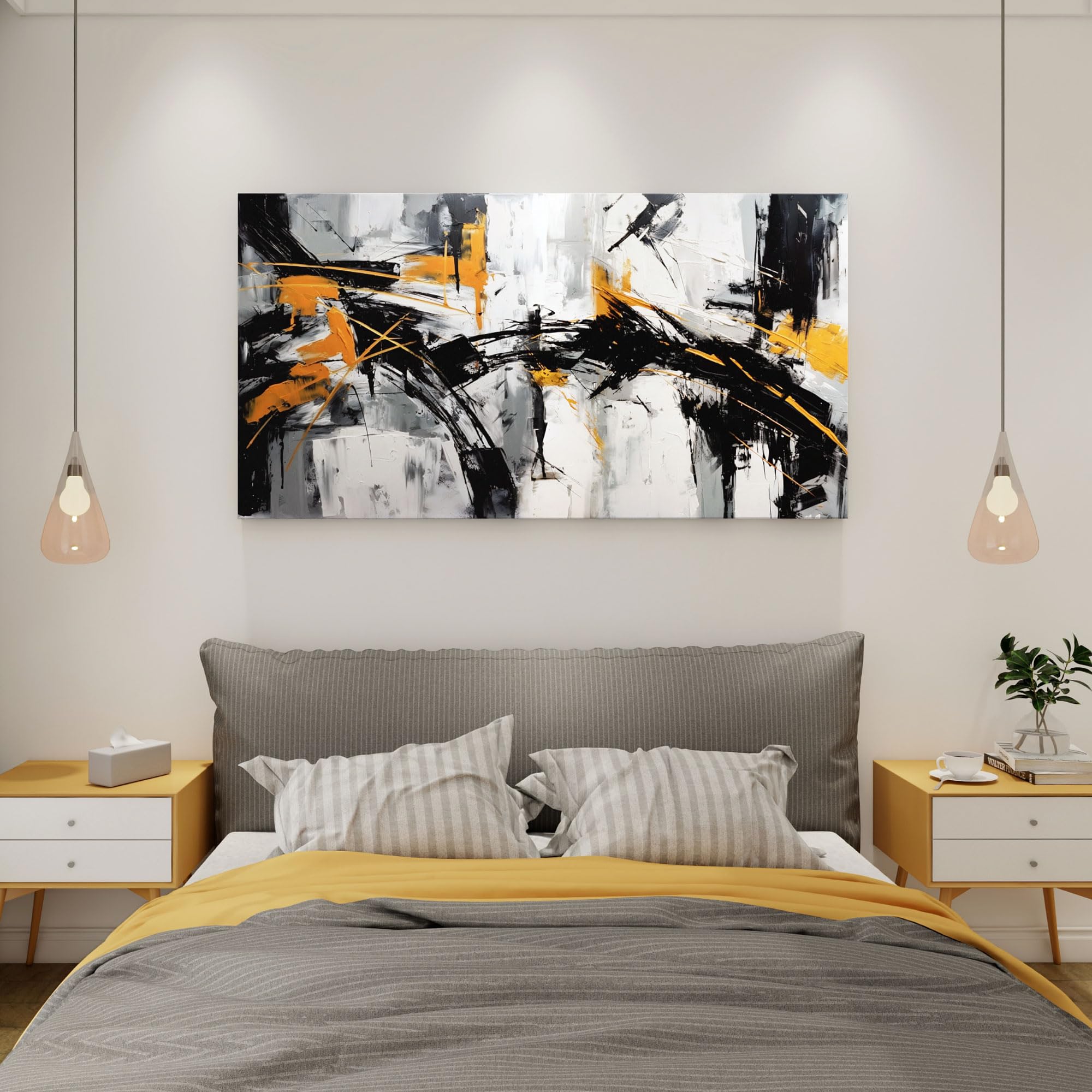 Abstract Canvas Wall Art Elegant And Modern Wall Art For Living Room - Canvas Wall Decor For Office And Home - Large Framed Artw