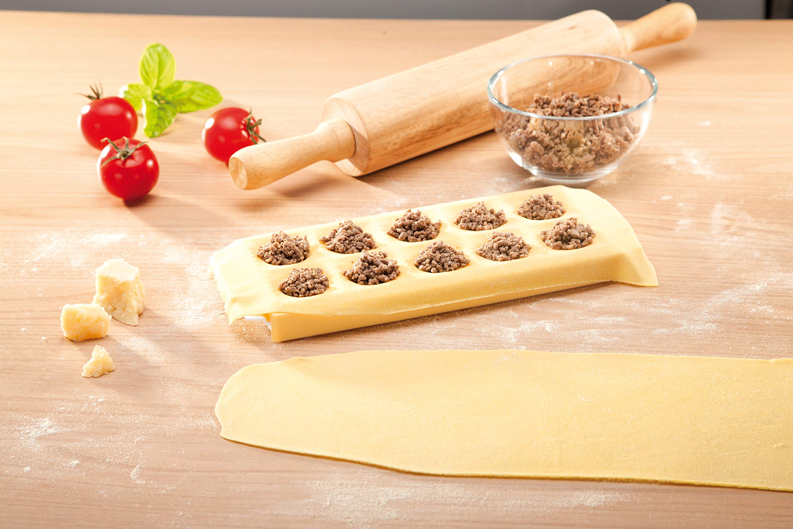 Tescoma 630875.00 Ravioli Maker Mold For 10 Round Ravioli, Ravioli Cutter, Ravioli Press, Ravioli Stamp