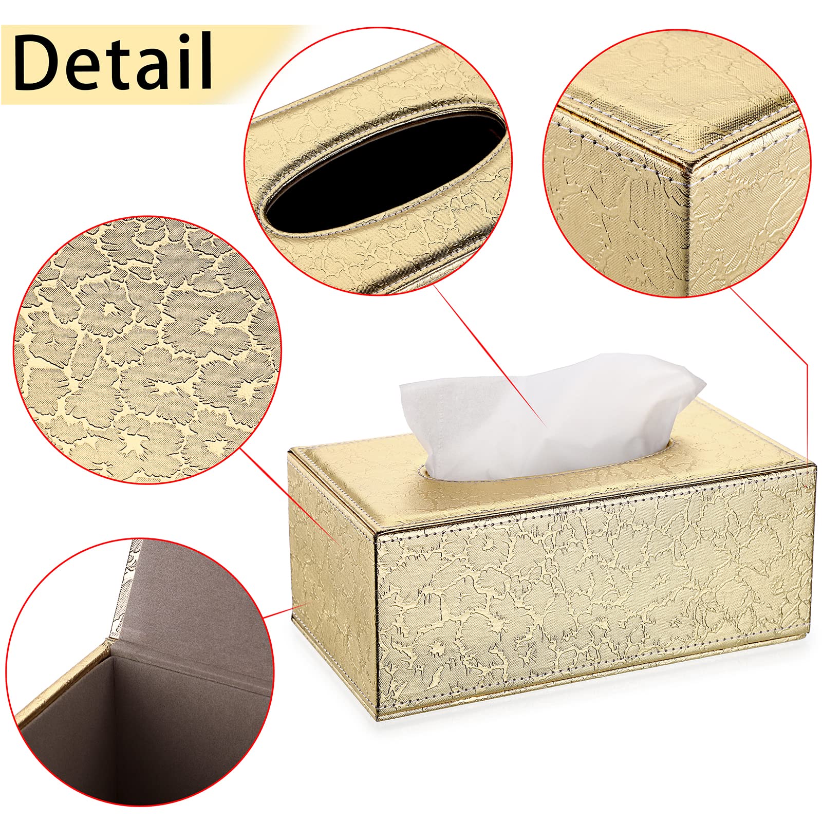 Sumnacon Rectangular Tissue Box Cover - Stylish Tissue Box Holder With Magnetic Bottom, Decorative Tissue Box For Vanity Dresser